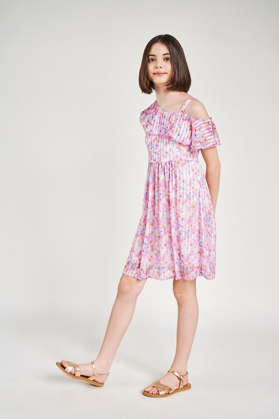 2 - Multi Color Floral Printed Fit And Flare Dress, image 2