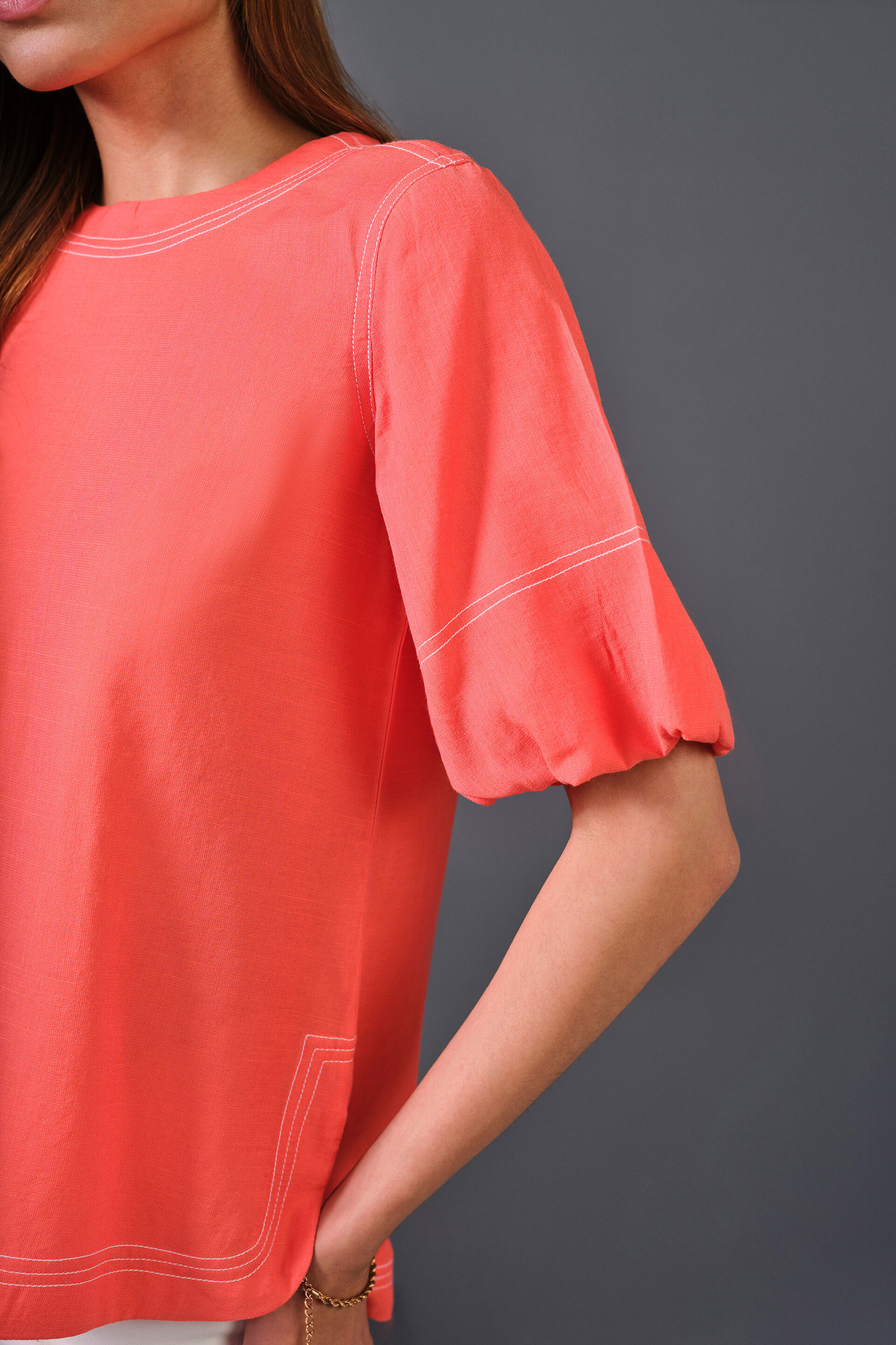 Summer Hint Rayon Top, Orange, image 8