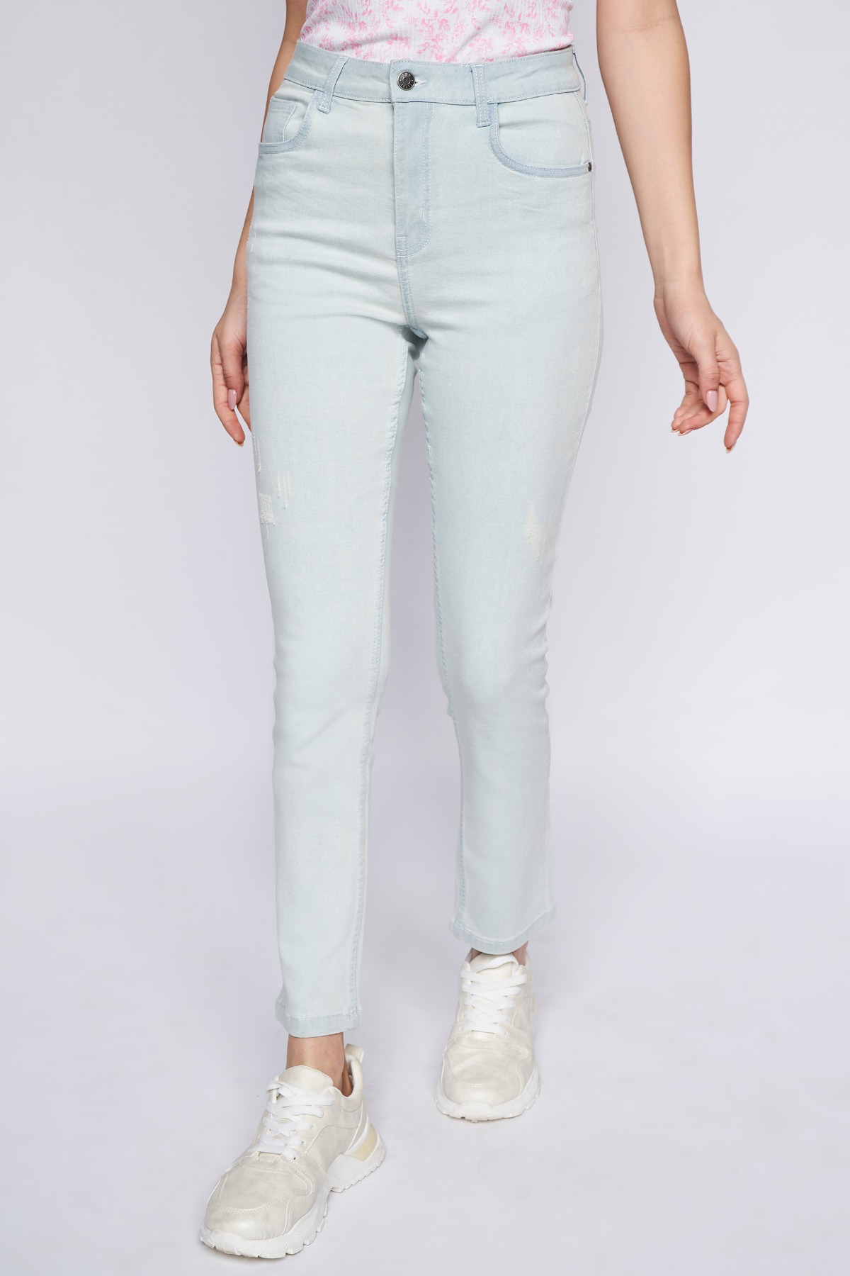 2 - Light Blue Solid Straight Bottom, image 1