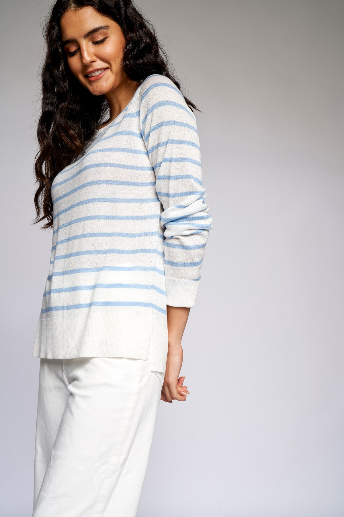 4 - Powder Blue Stripes Straight Top, image 4