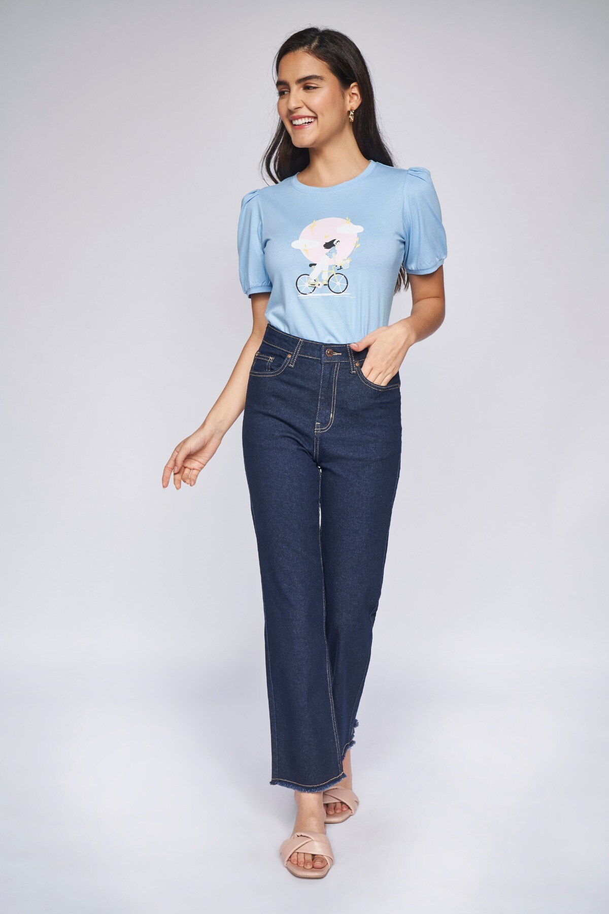 2 - Blue Graphic Straight Top, image 2