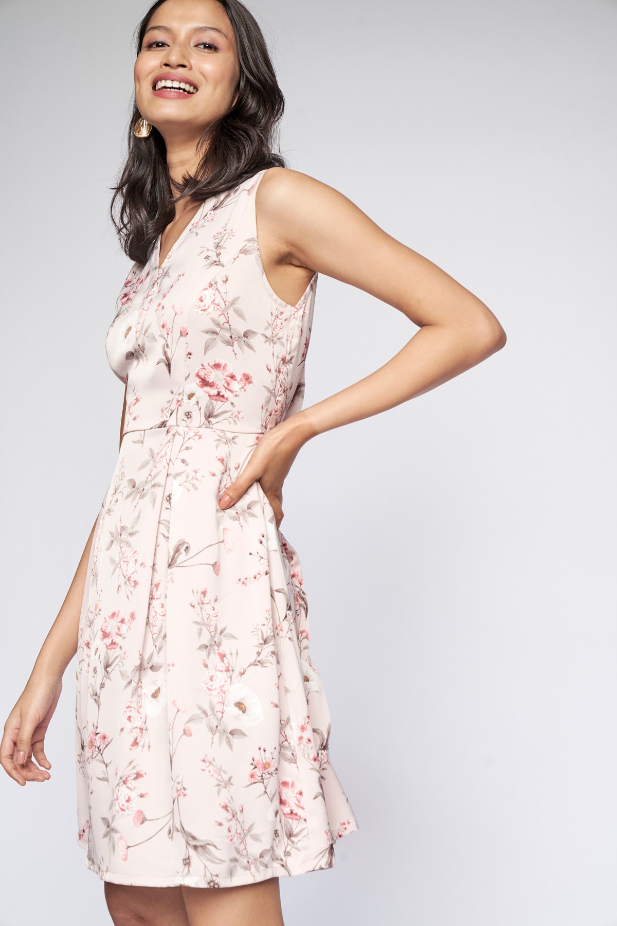 5 - Light Pink Floral Straight Dress, image 5
