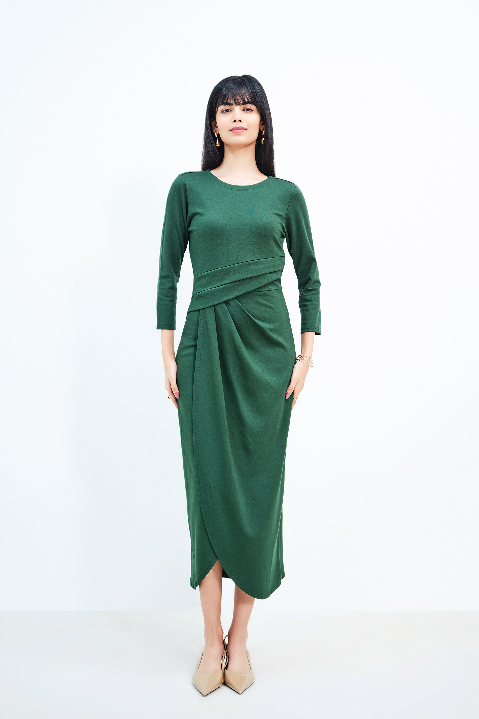 Deep Emerald Green Dress, Emerald Green, image 2