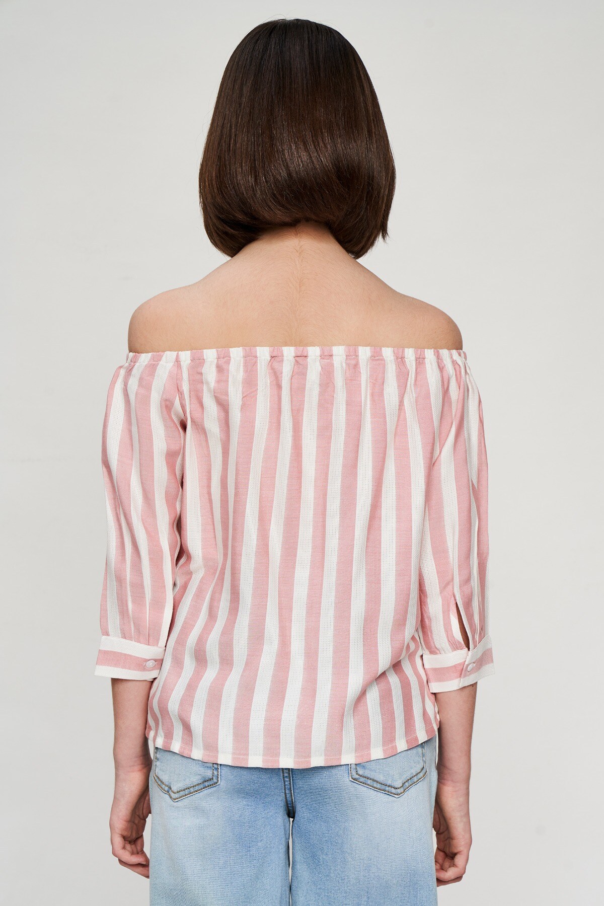 4 - Pink Striped Printed A-Line Top, image 4