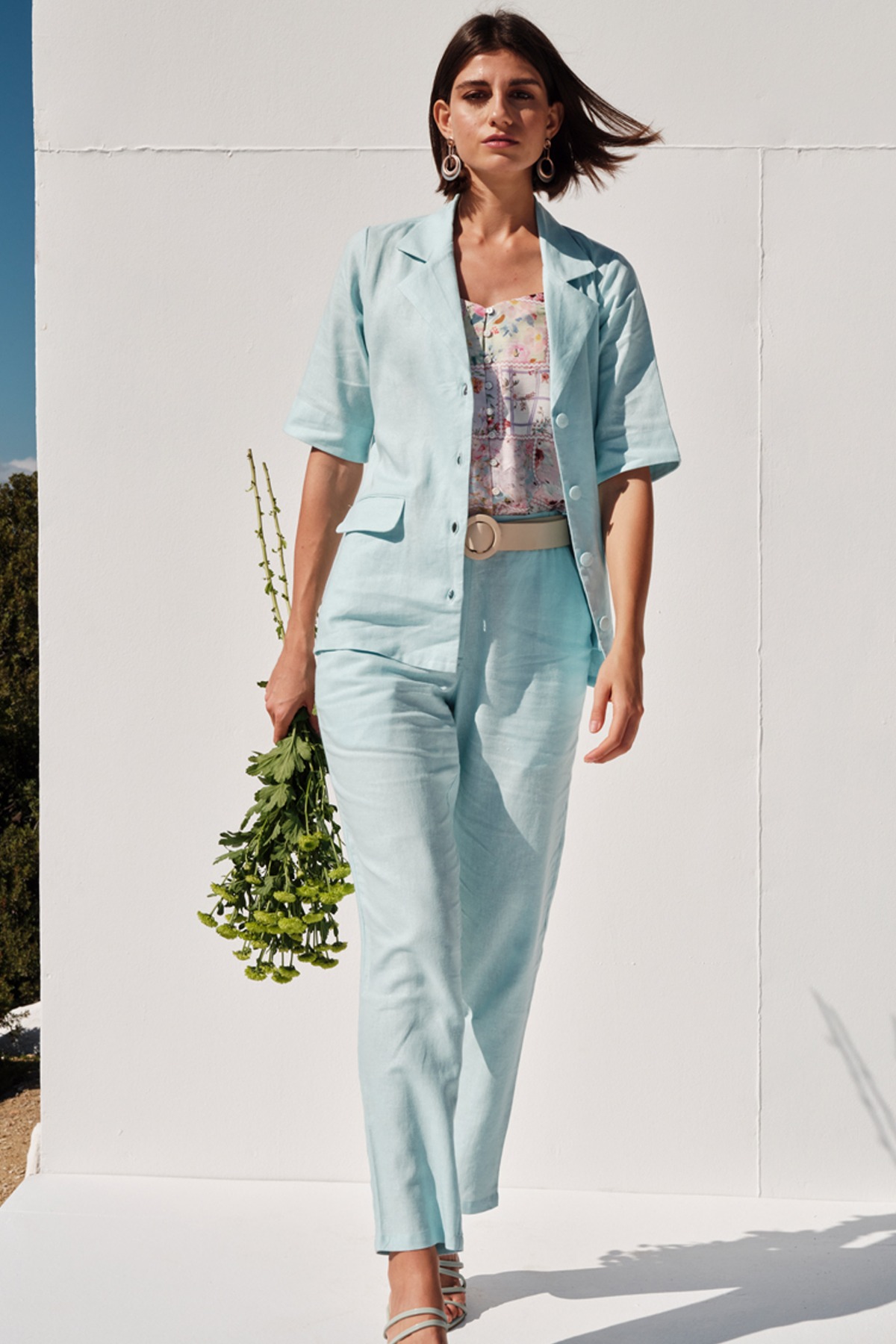1 - Powder Blue Solid Straight Set, image 1
