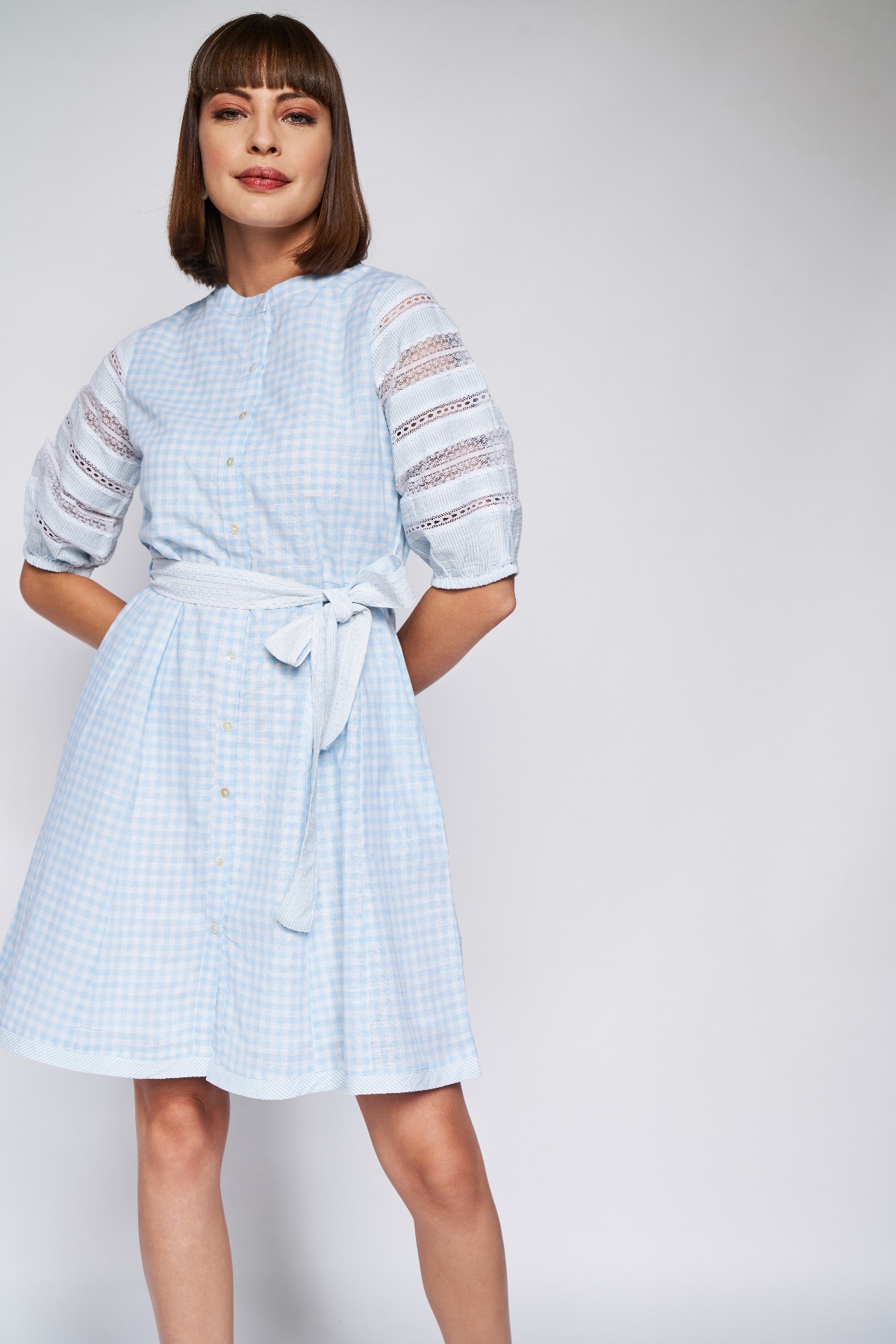 Blue Stripes Straight Dress, Blue, image 5