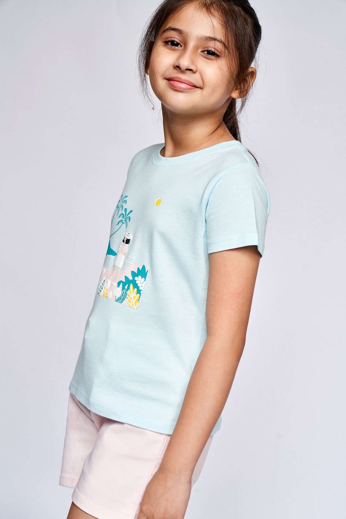 4 - Powder Blue Graphic Straight Top, image 4