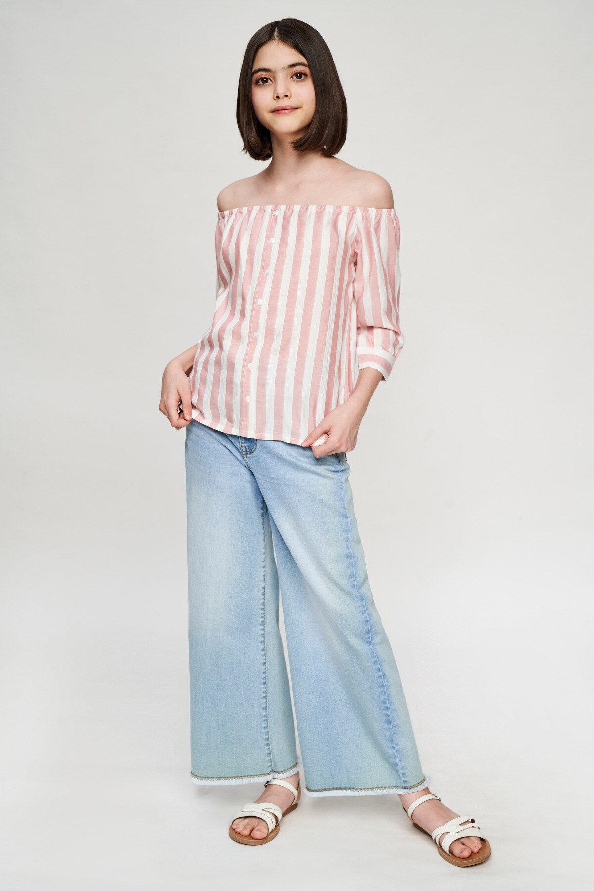 2 - Pink Striped Printed A-Line Top, image 2