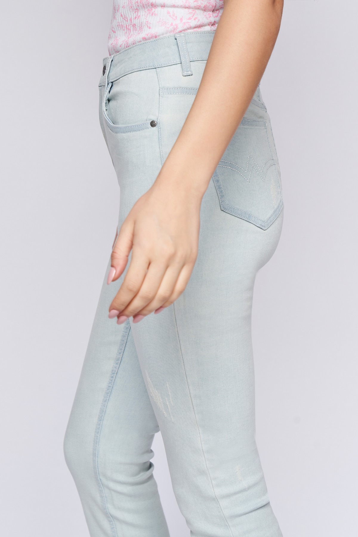 5 - Light Blue Solid Straight Bottom, image 5