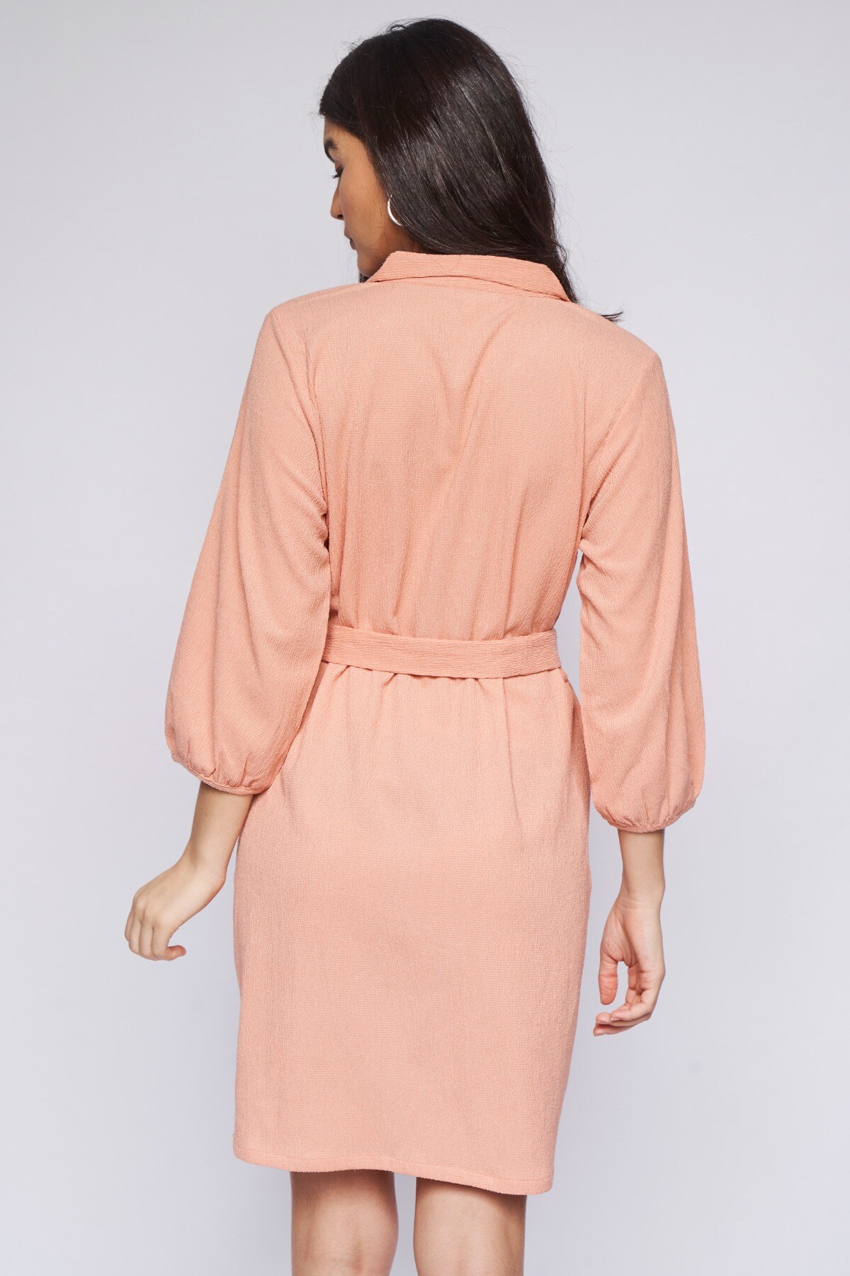 5 - Orange Self Design Straight Dress, image 5