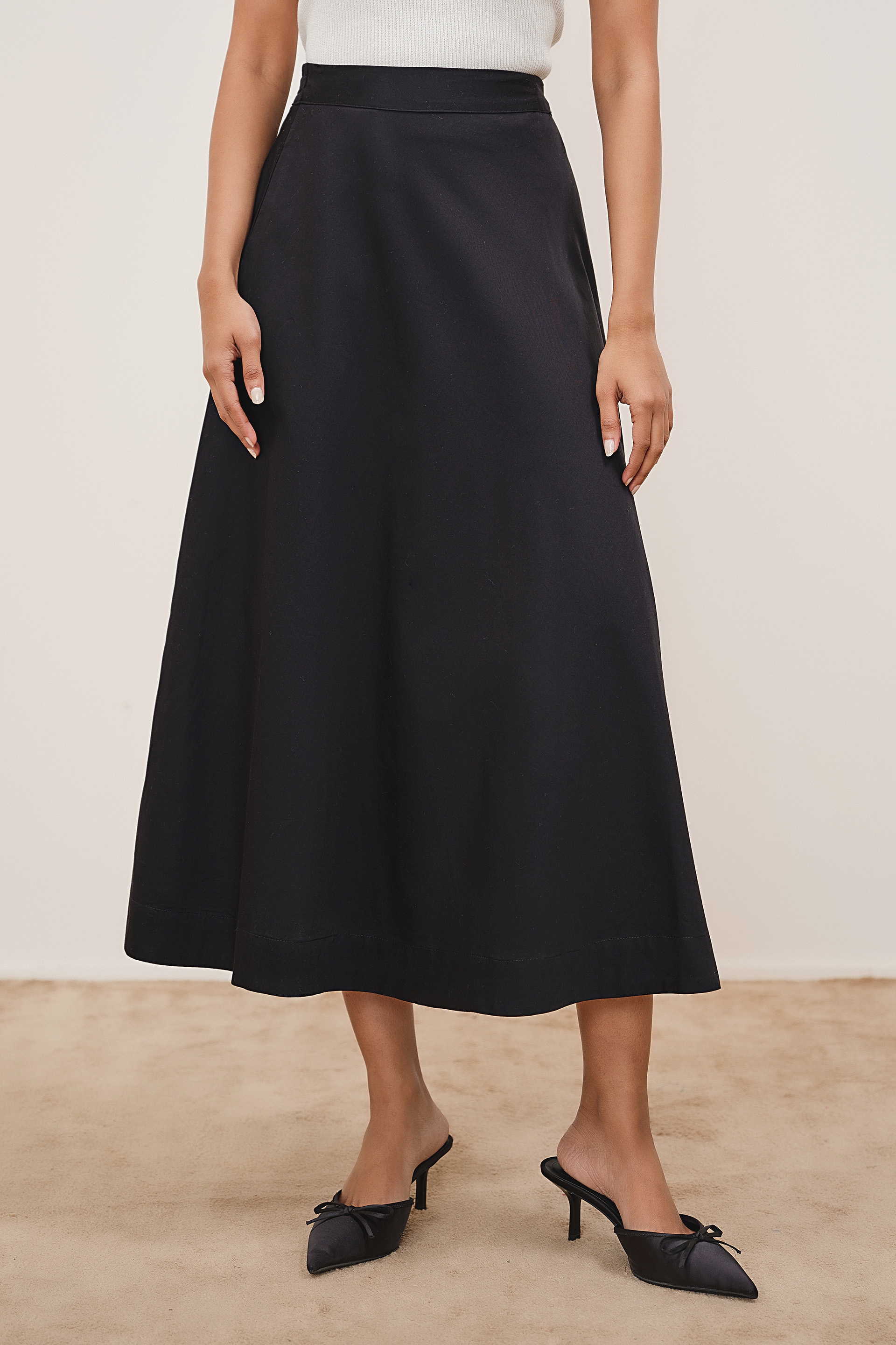 Black Cotton Skirt