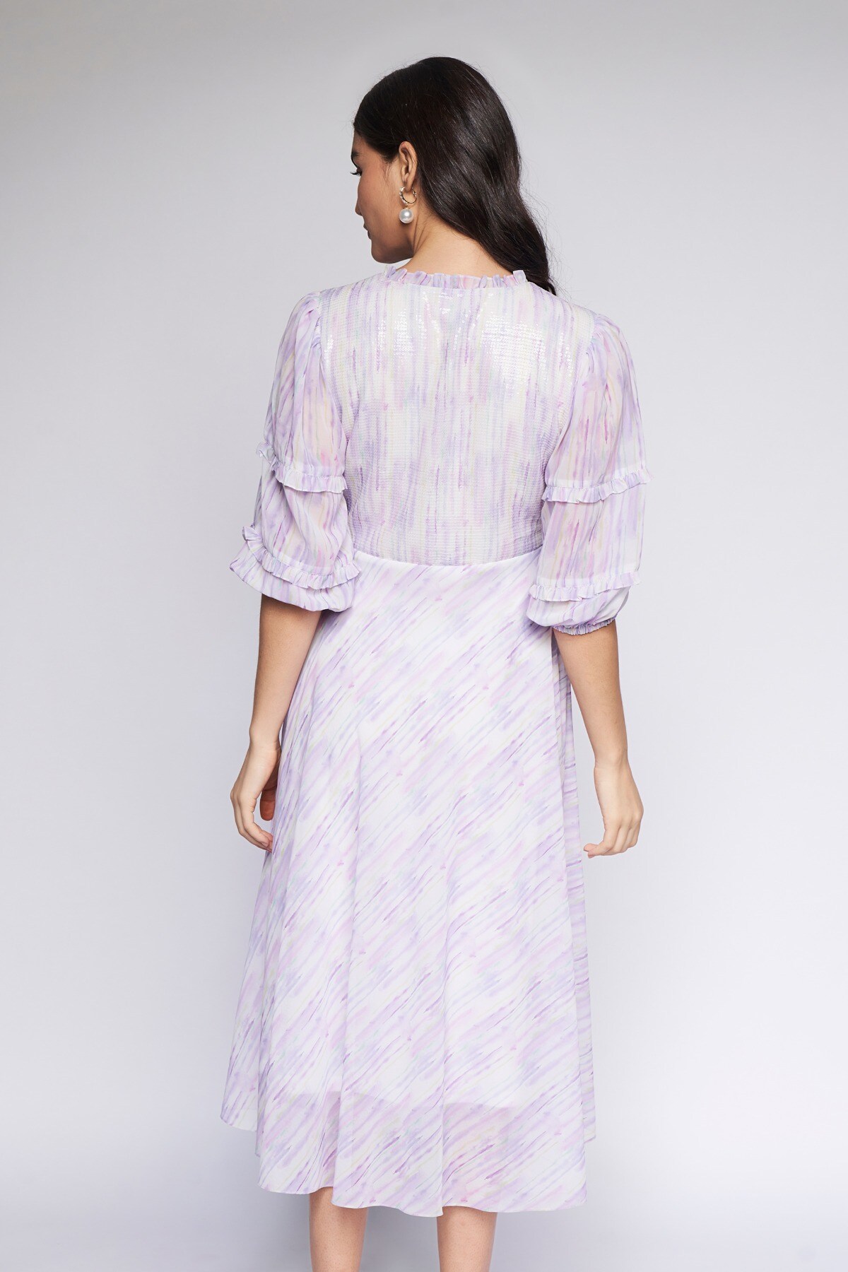 5 - Multi Color Stripes Flared Dress, image 5