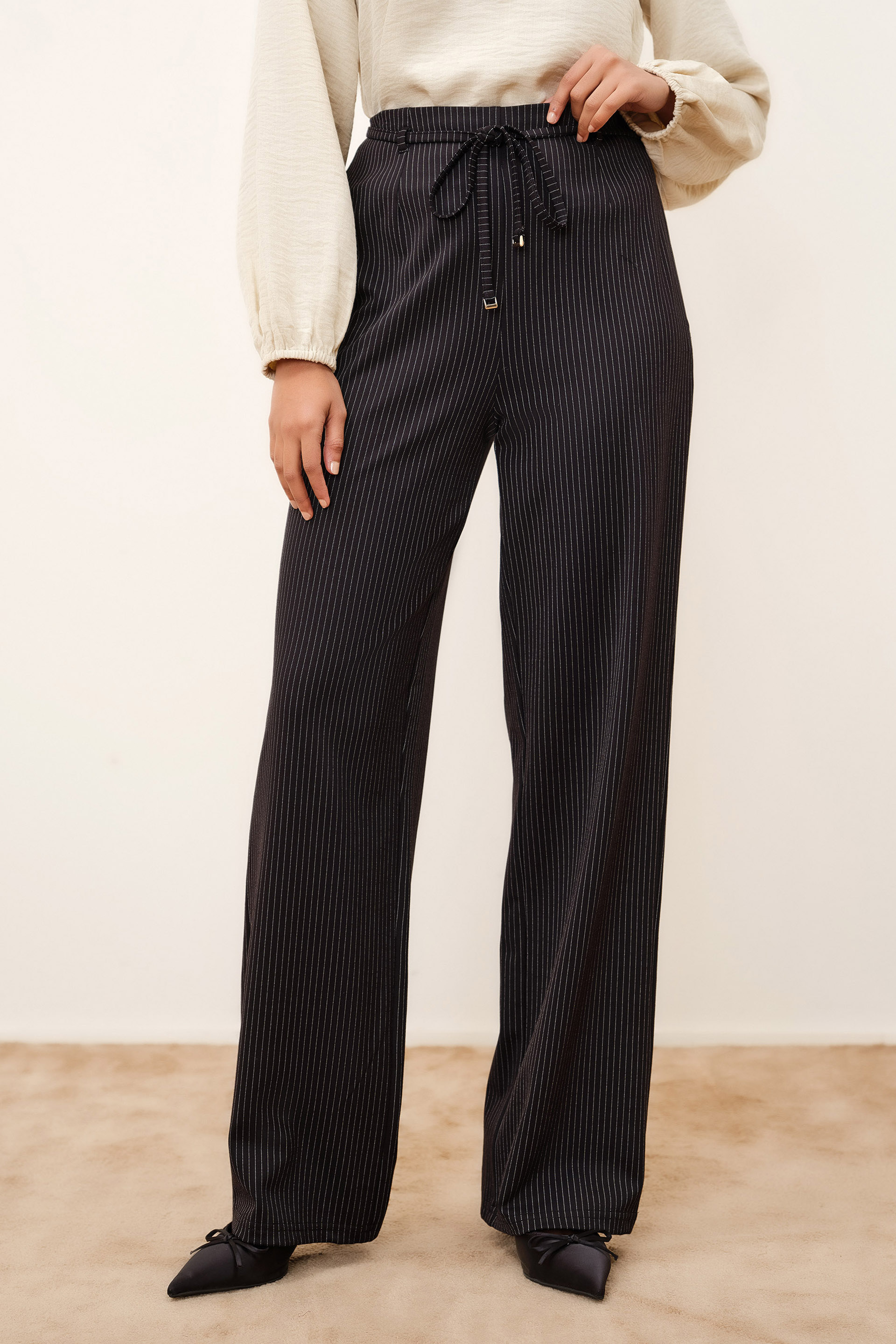 Pinstripe Black Pants