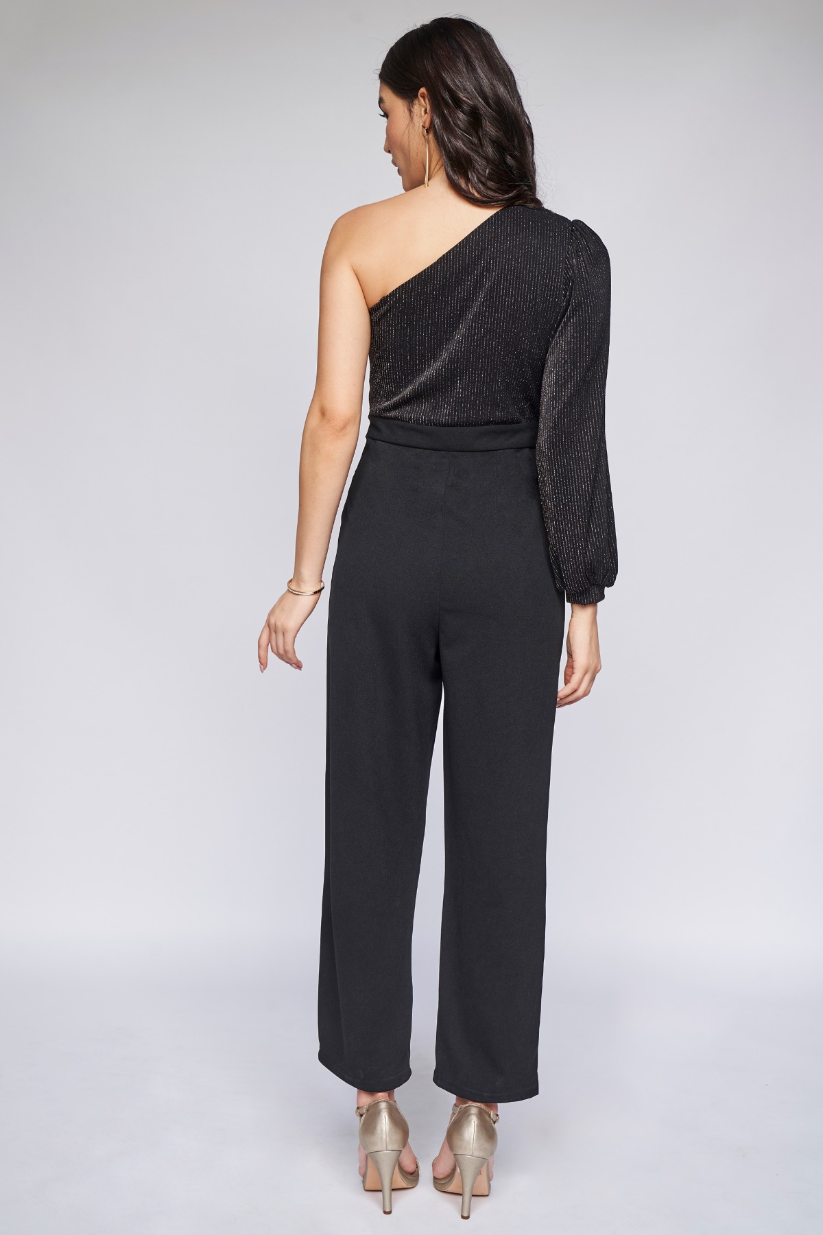 4 - Black Solid Bodycon Jumpsuit, image 5