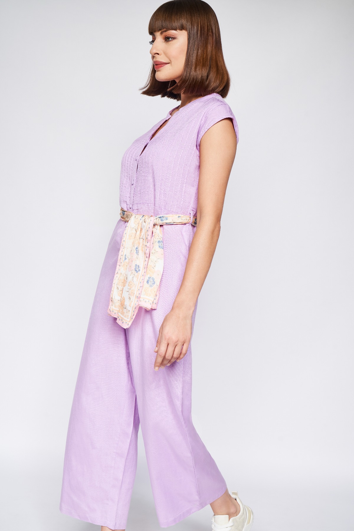 Lilac Solid Straight Jumpsuit, Lilac, image 3