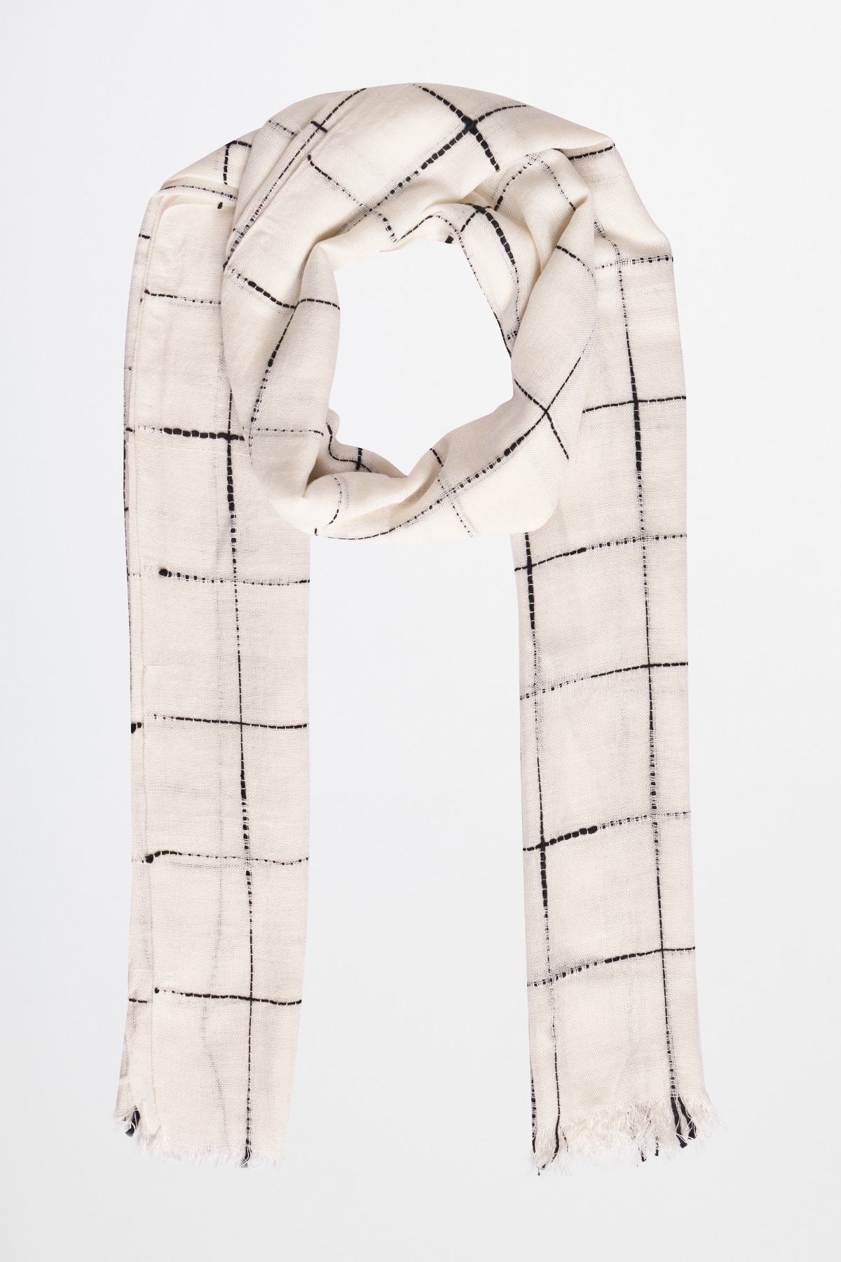 White Print Scarf, , image 1