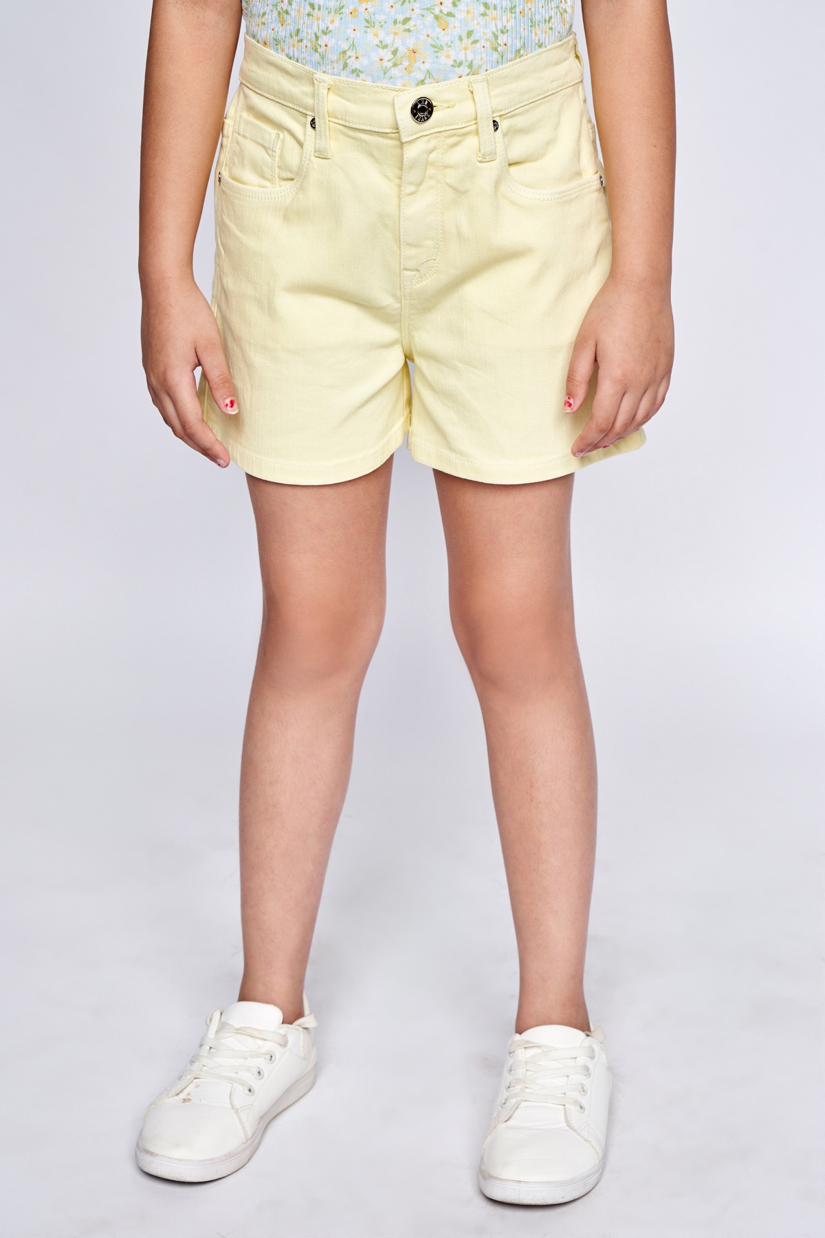 3 - Yellow Solid Straight Shorts, image 1