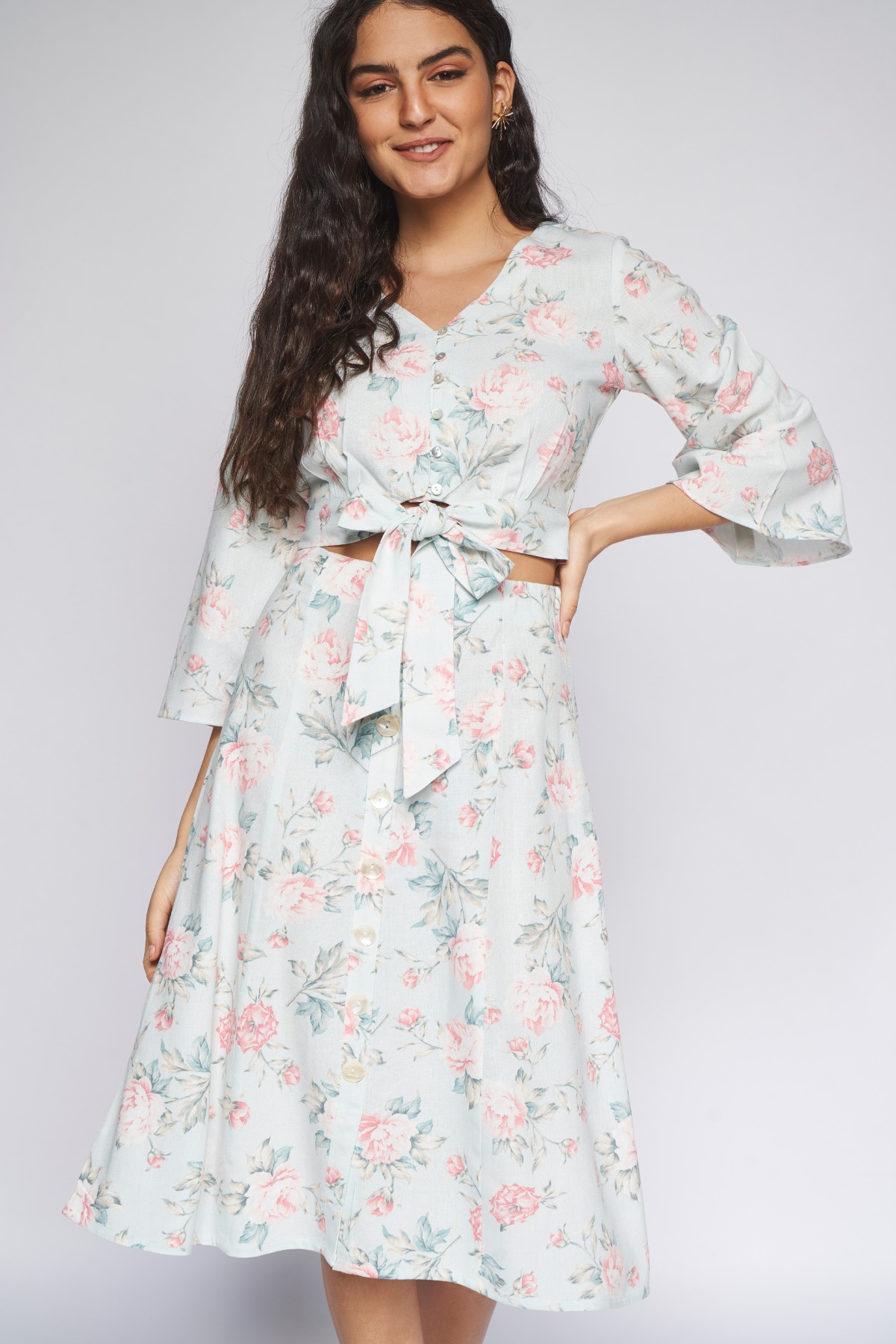 4 - Powder Blue Floral A-Line Set, image 4