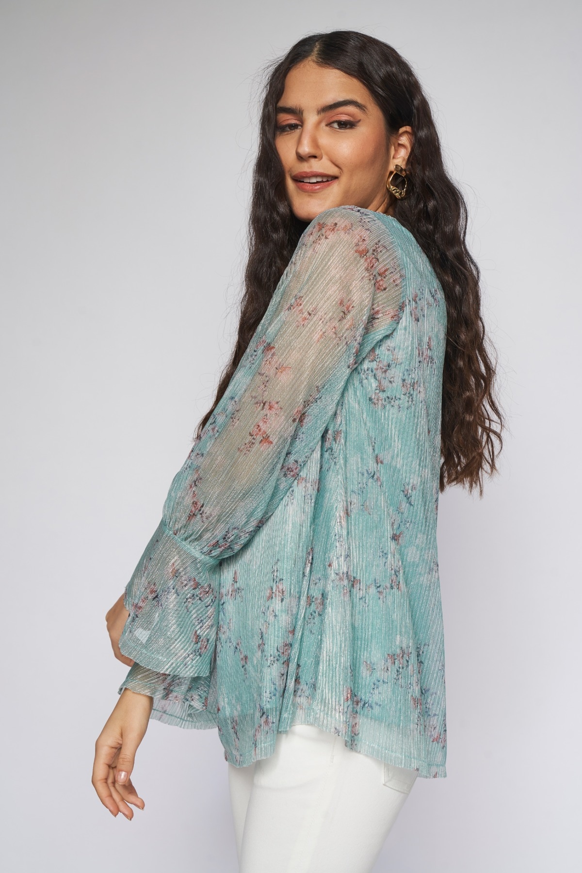 2 - Mint Floral Straight Top, image 2