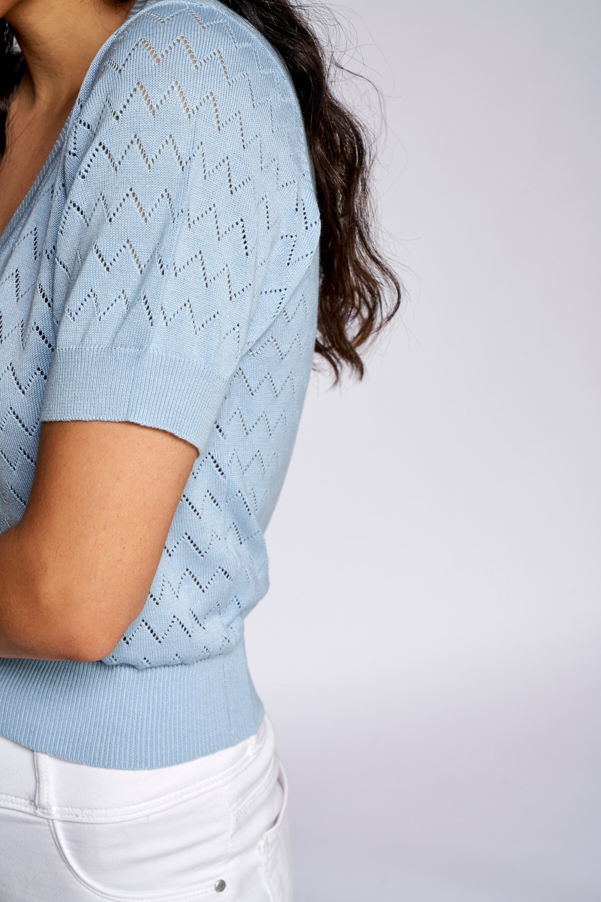 6 - Powder Blue Solid Straight Top, image 6