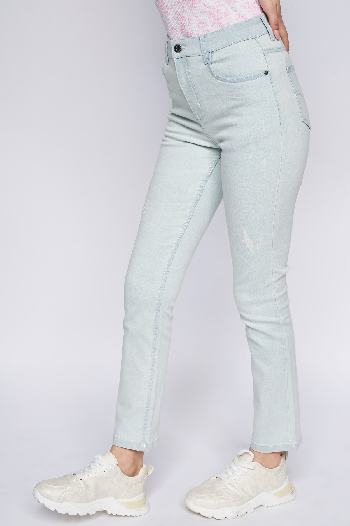 3 - Light Blue Solid Straight Bottom, image 3