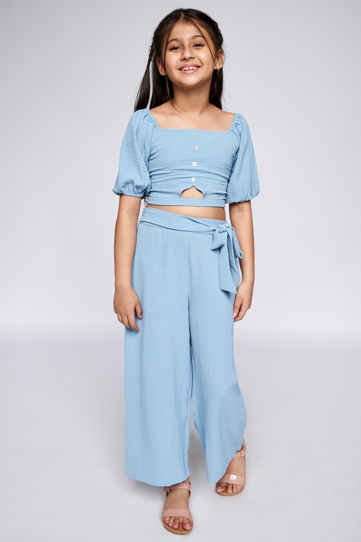 4 - Light Blue Solid Straight Set, image 4