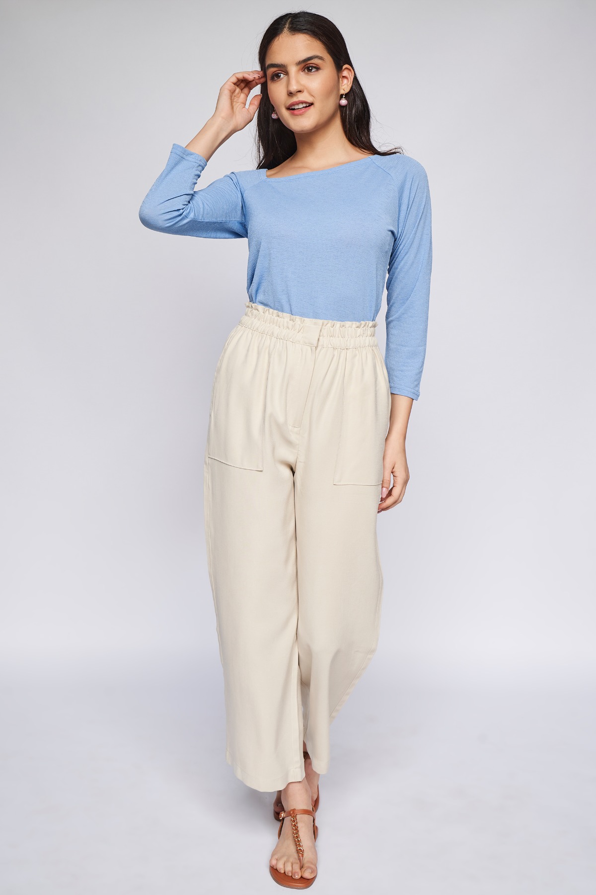 2 - Blue Solid Sheath Top, image 3
