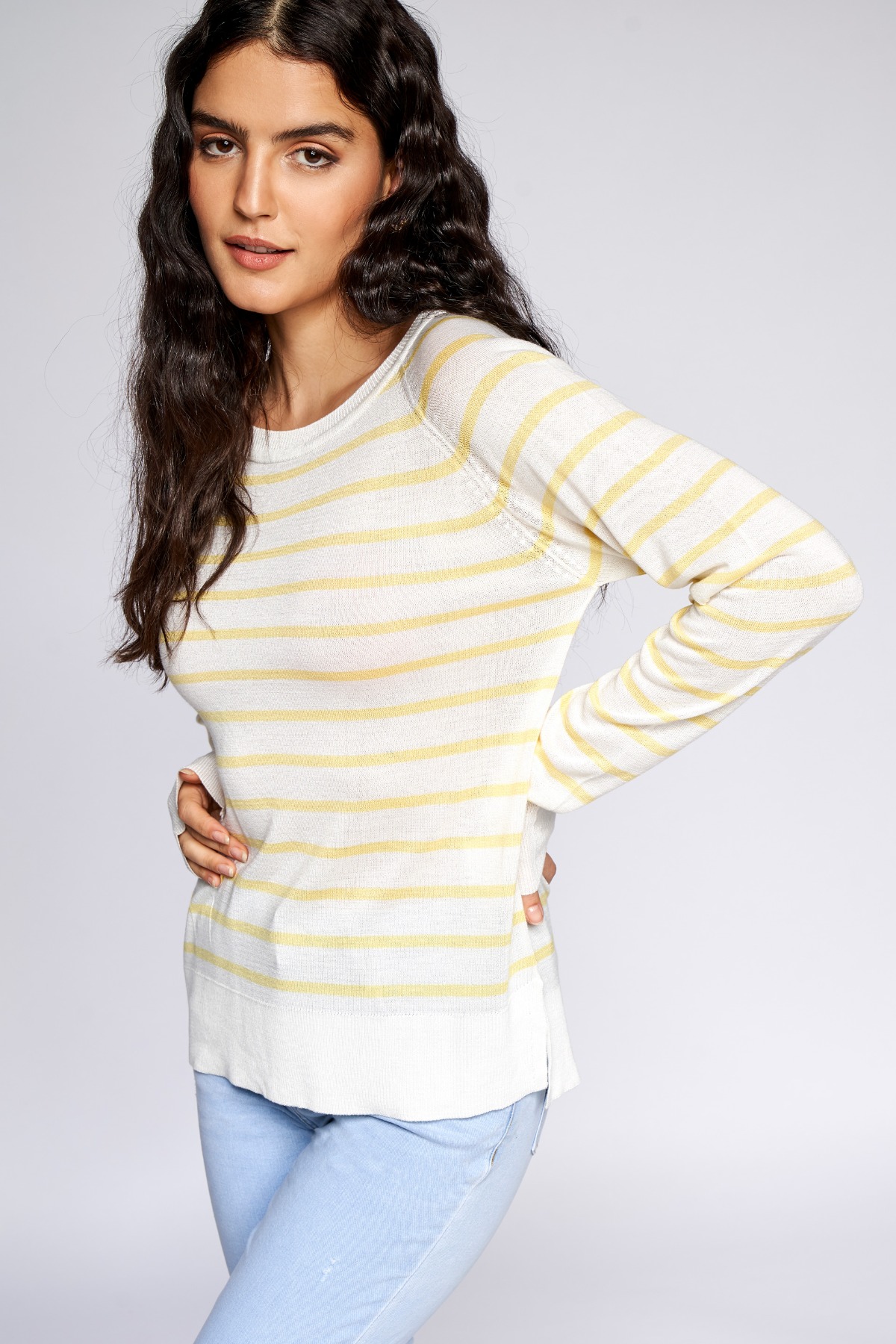 1 - Yellow Stripes Straight Top, image 1