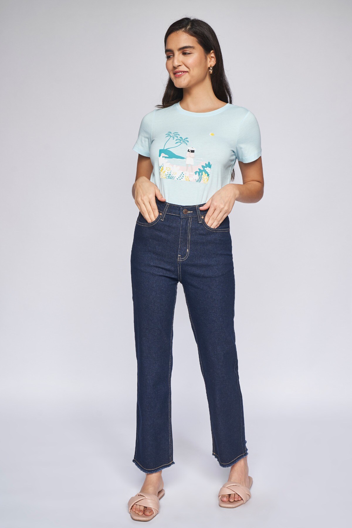 2 - Powder Blue Graphic Straight Top, image 2