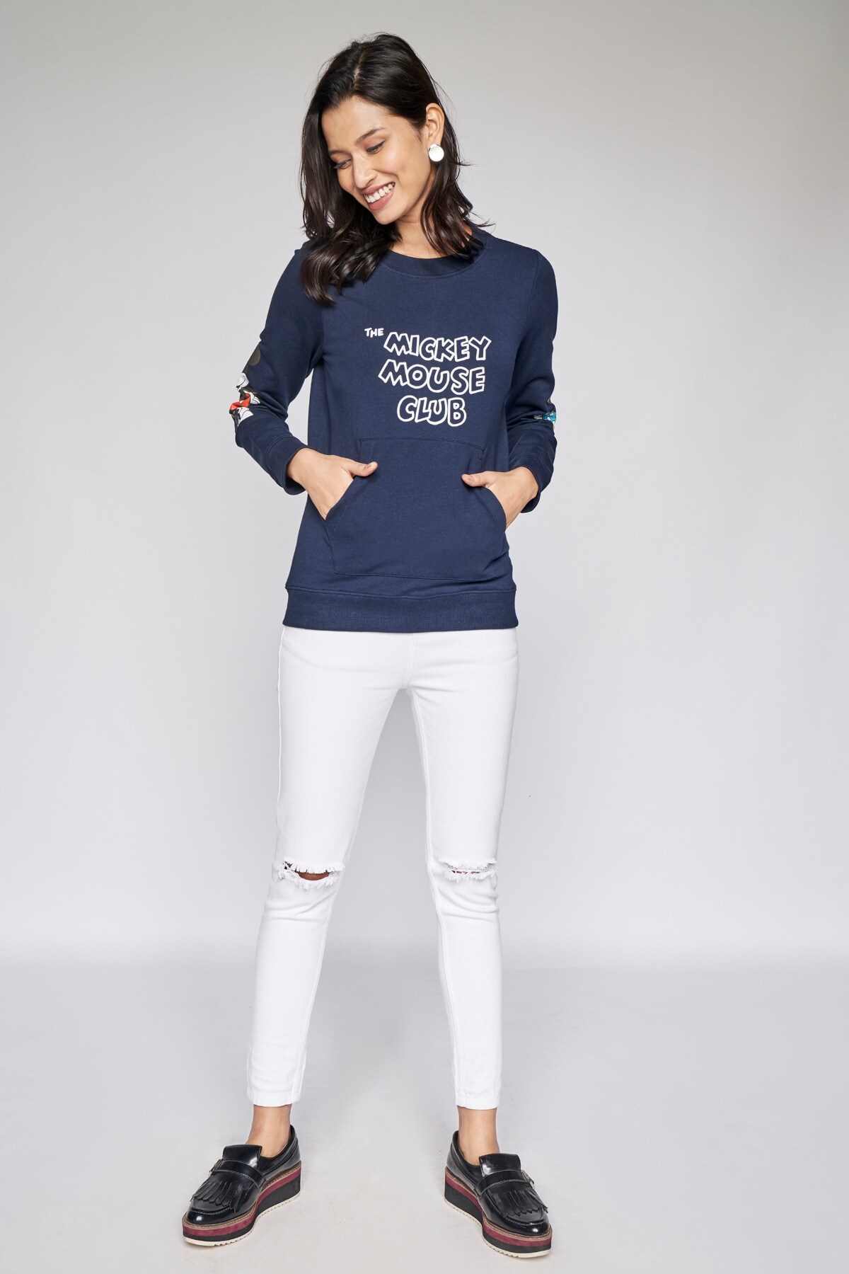2 - Navy Graphic Sweater Top, image 2