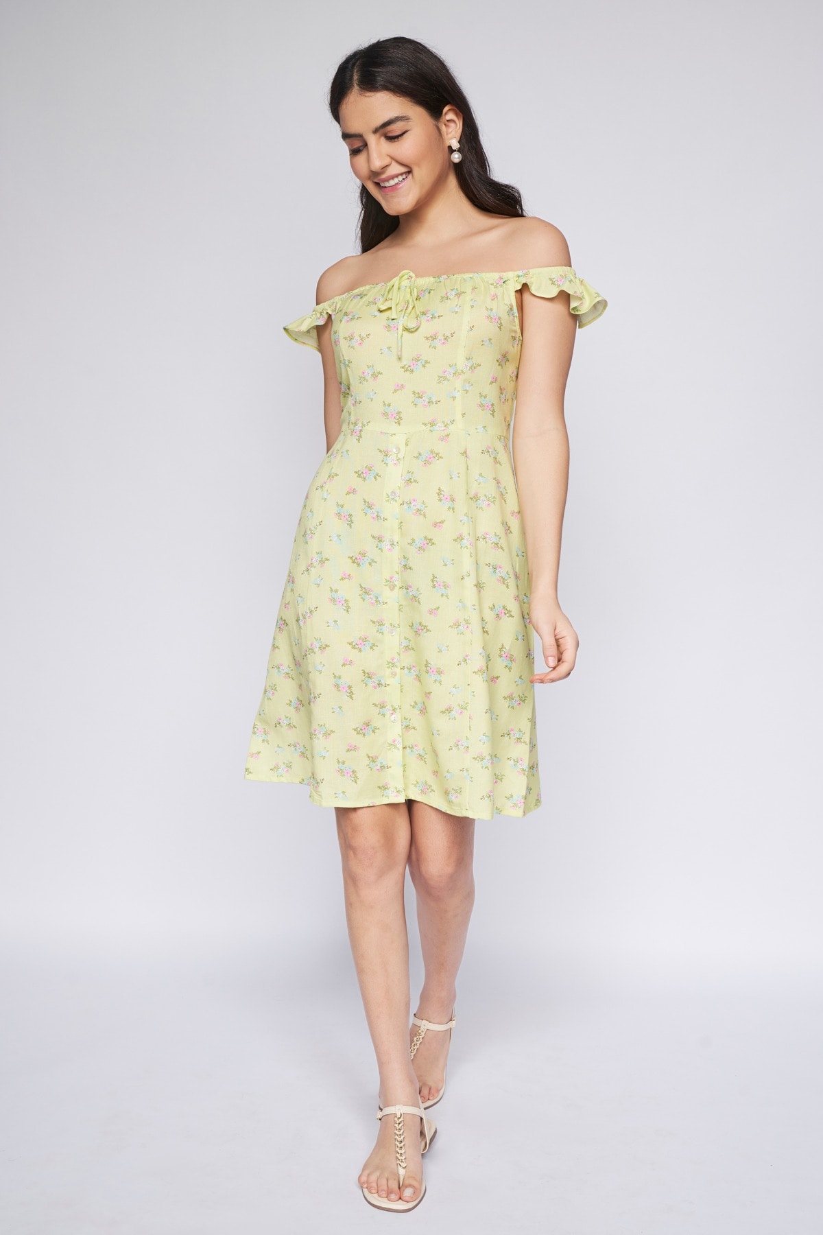 Lime green sale a line dress