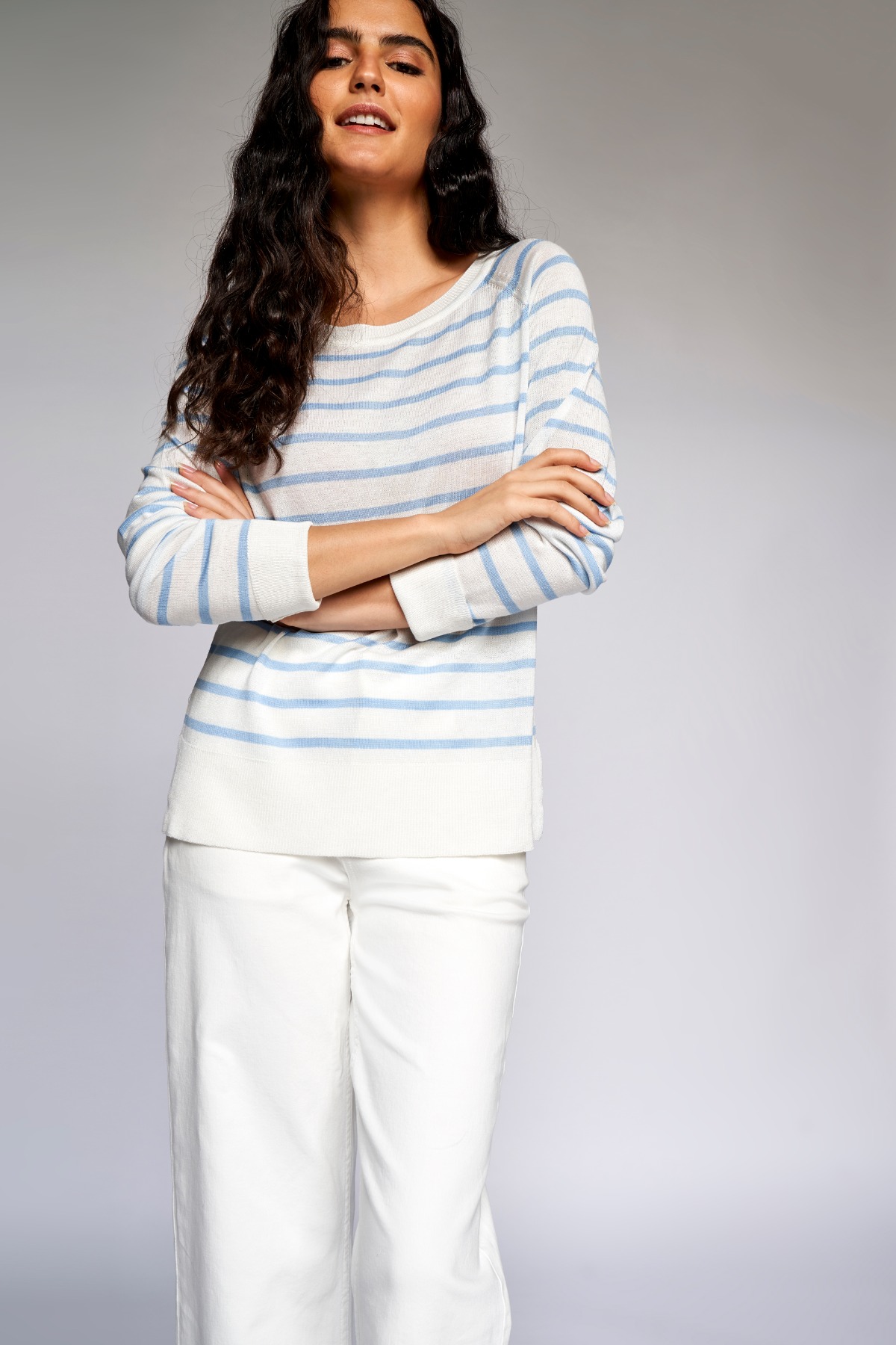 2 - Powder Blue Stripes Straight Top, image 2