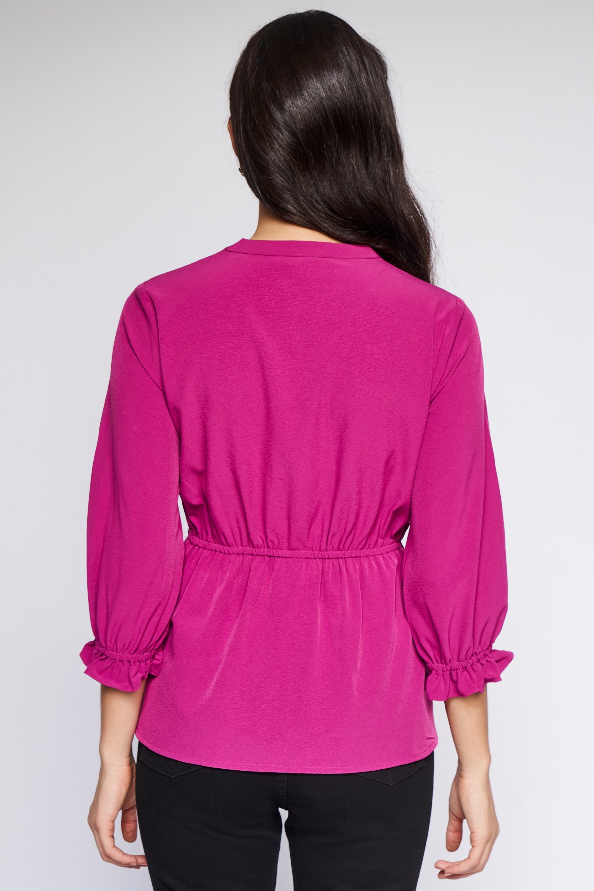 Magenta Solid Flared Top, Magenta, image 5
