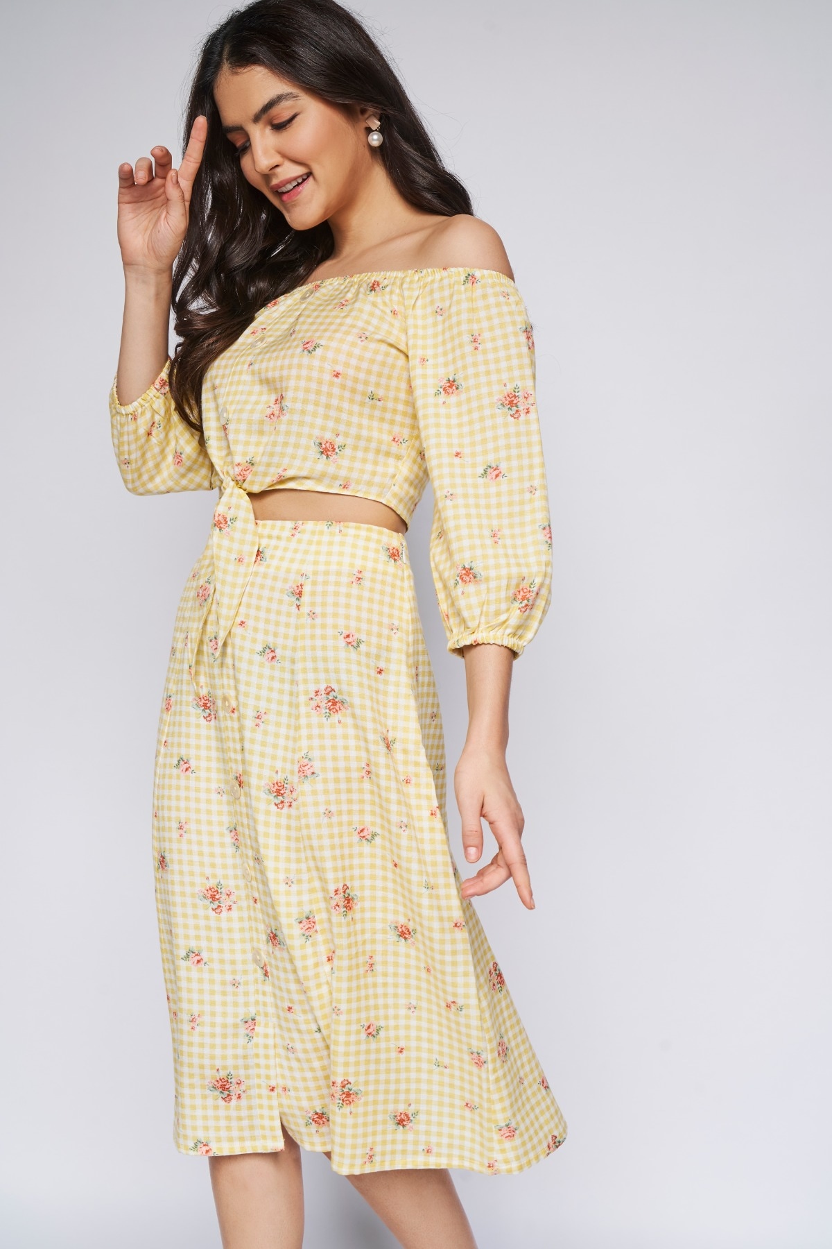 3 - Yellow Checks A-Line Set, image 3