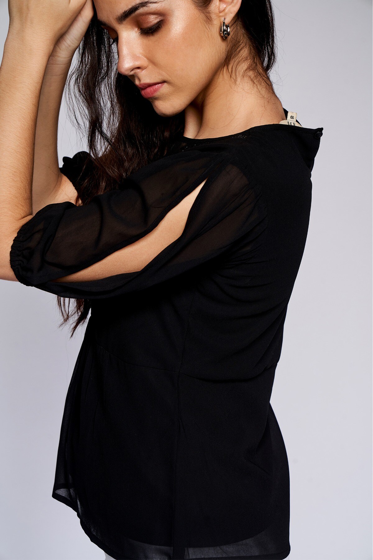 5 - Black Solid Straight Top, image 5