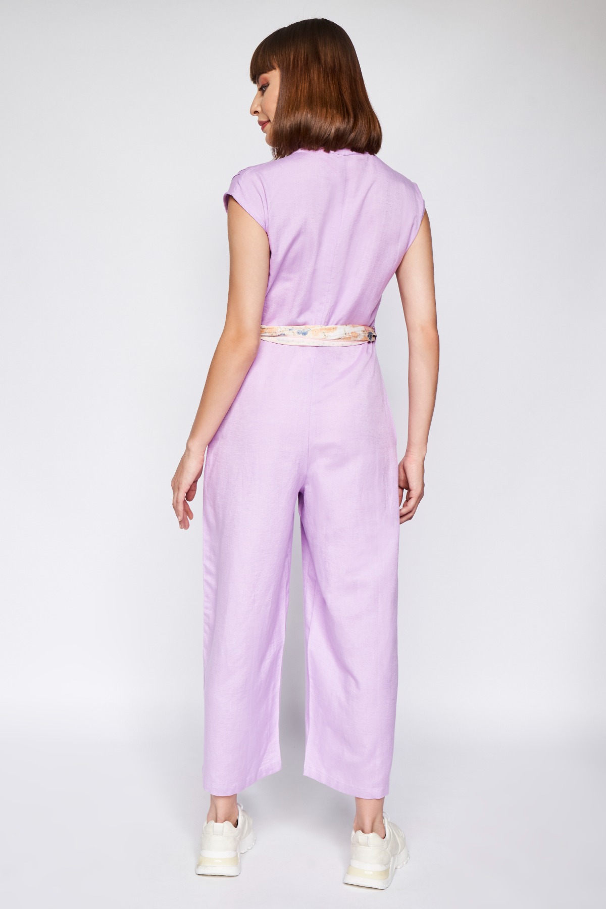 Lilac Solid Straight Jumpsuit, Lilac, image 5
