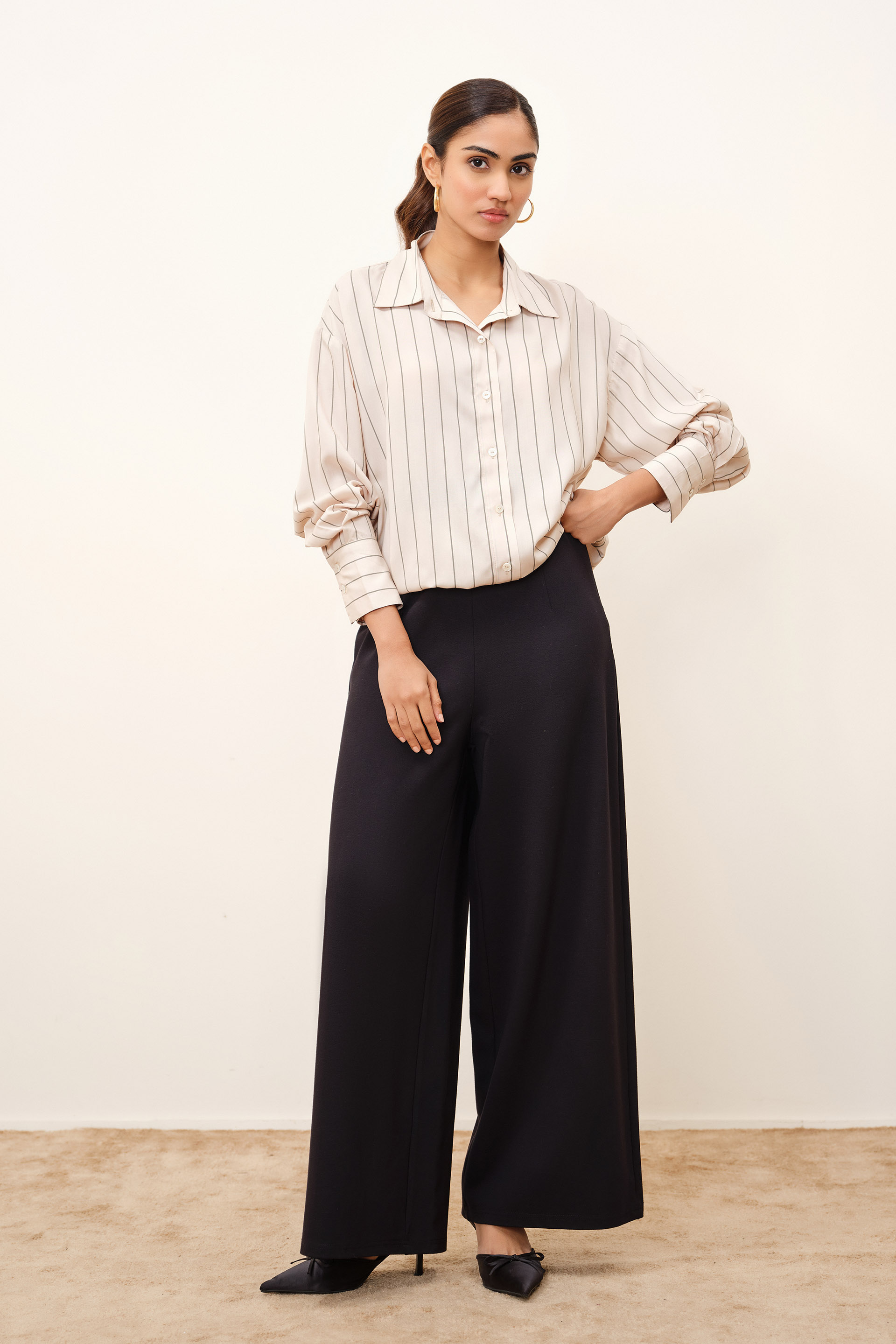 Oralne Striped Cream Shirt, Cream, image 2