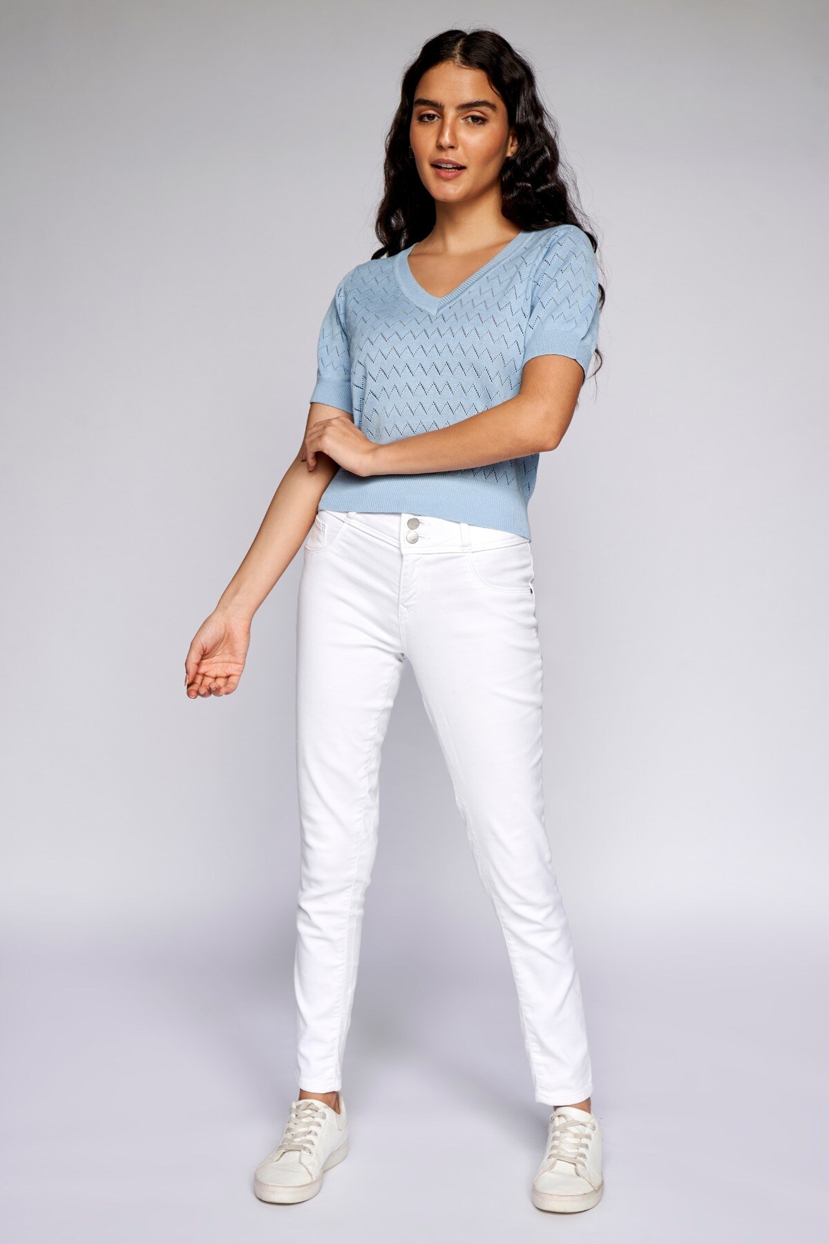2 - Powder Blue Solid Straight Top, image 2