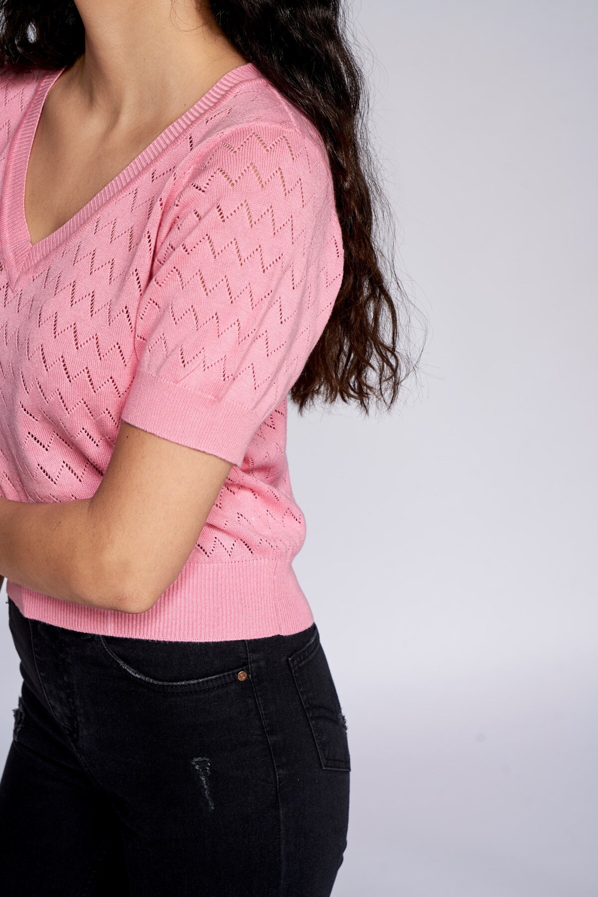 5 - Pink Solid Straight Top, image 5