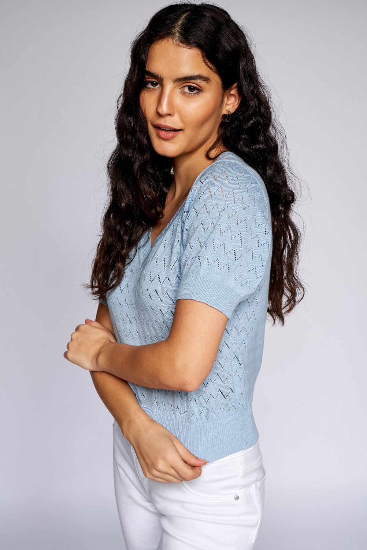 5 - Powder Blue Solid Straight Top, image 5