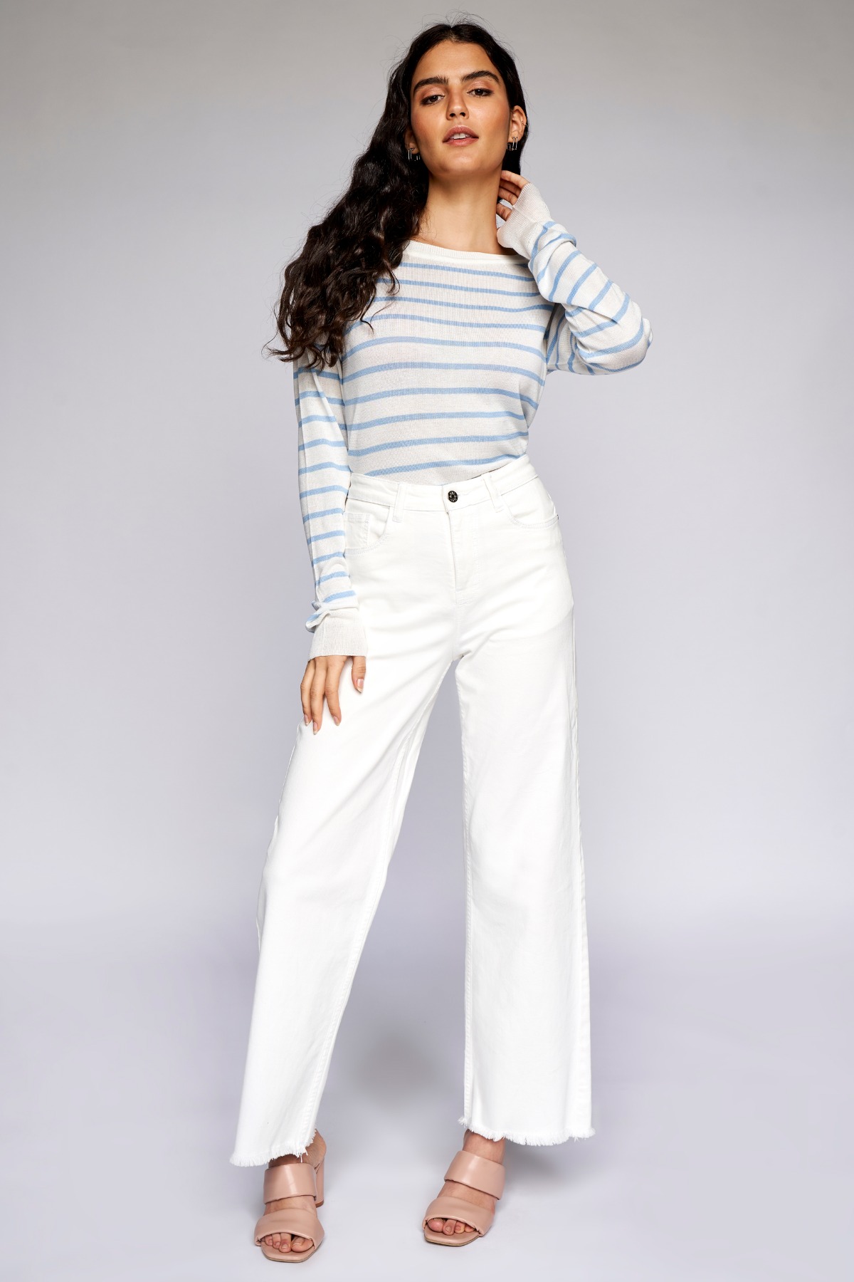 3 - Powder Blue Stripes Straight Top, image 3