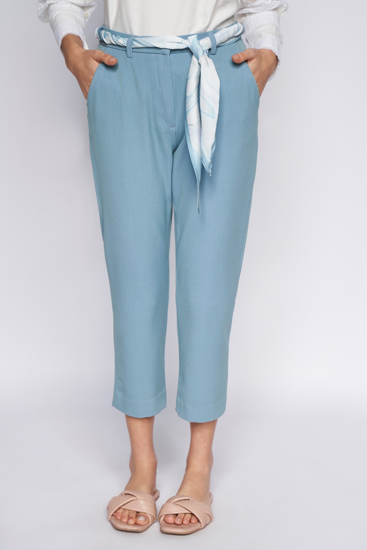 2 - Blue Solid Straight Bottom, image 1