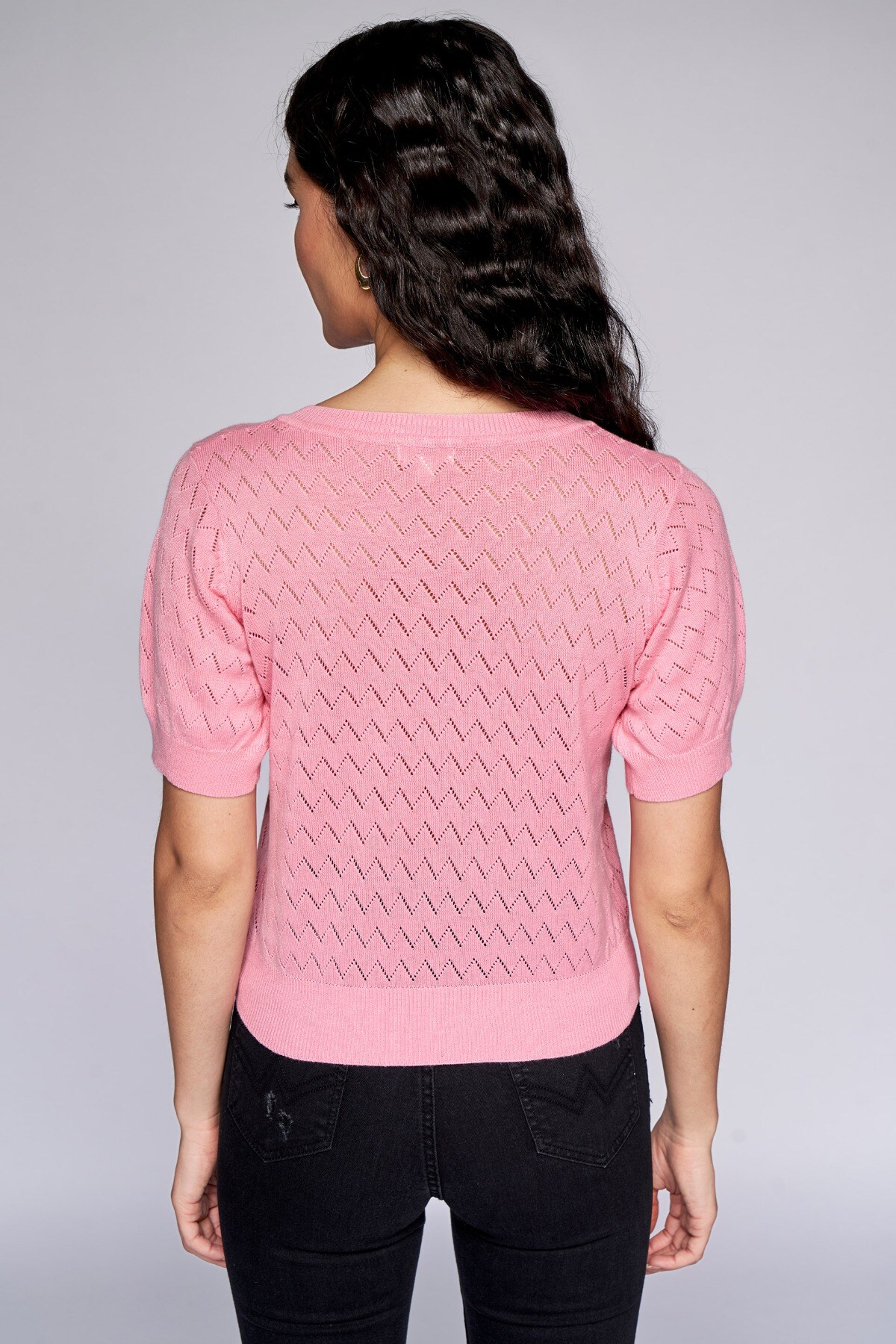 4 - Pink Solid Straight Top, image 4