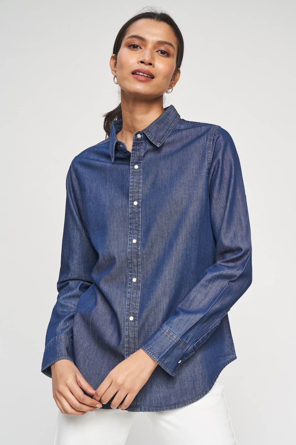 4 - Dark Blue Self Design A-Line Top, image 4