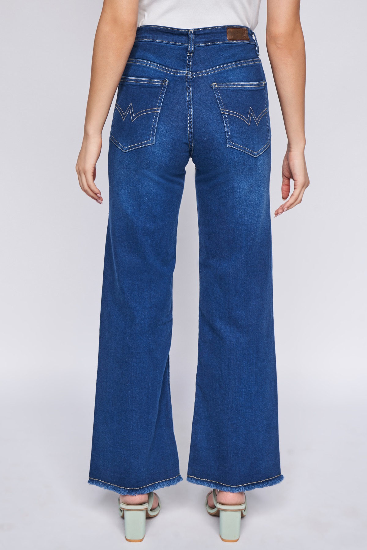 3 - Blue Solid Straight Bottom, image 3