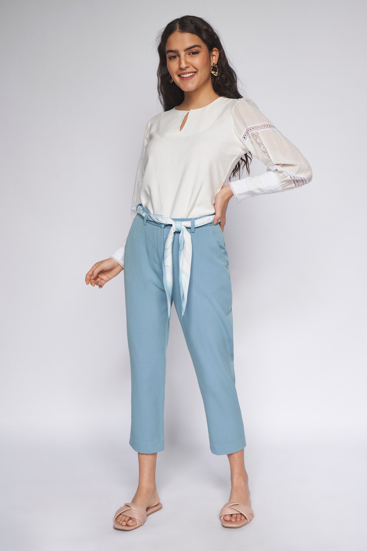 4 - Blue Solid Straight Bottom, image 2