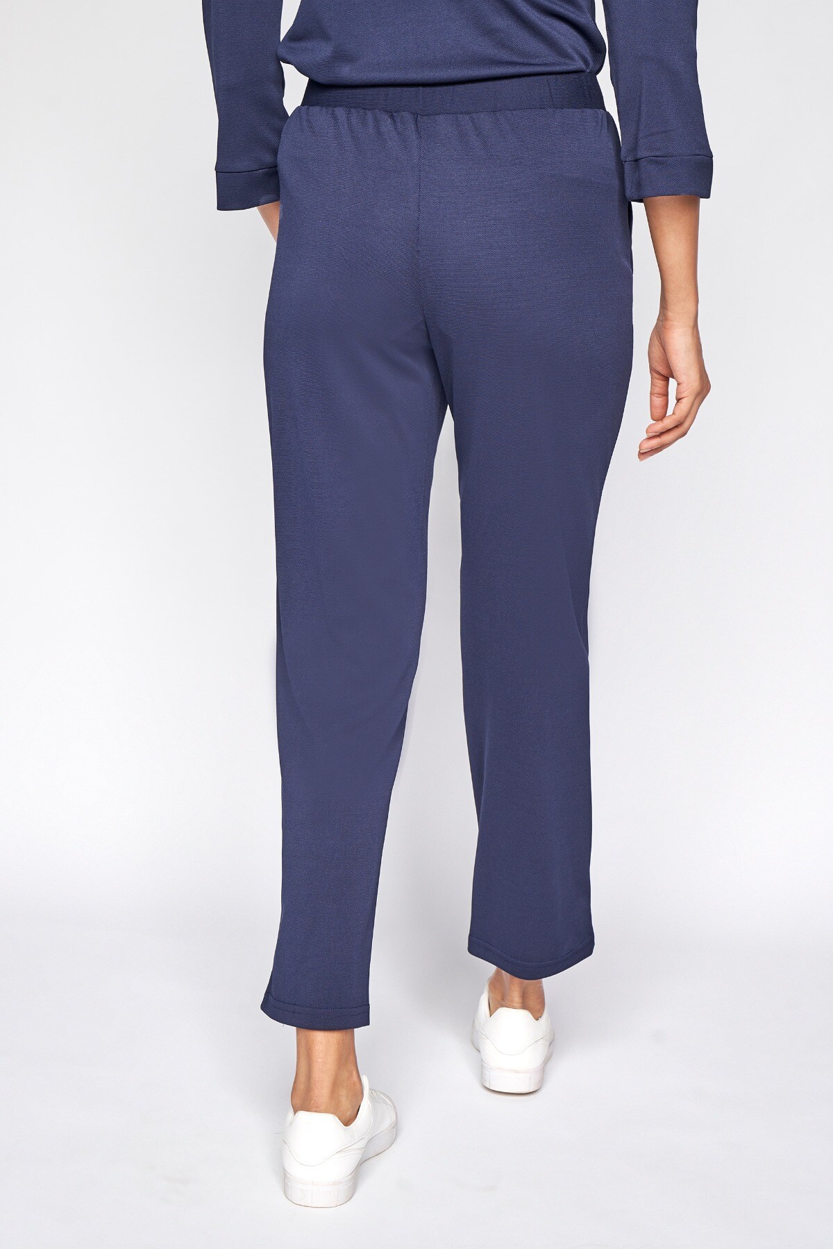 4 - Navy Blue Self Design Straight Bottom, image 4