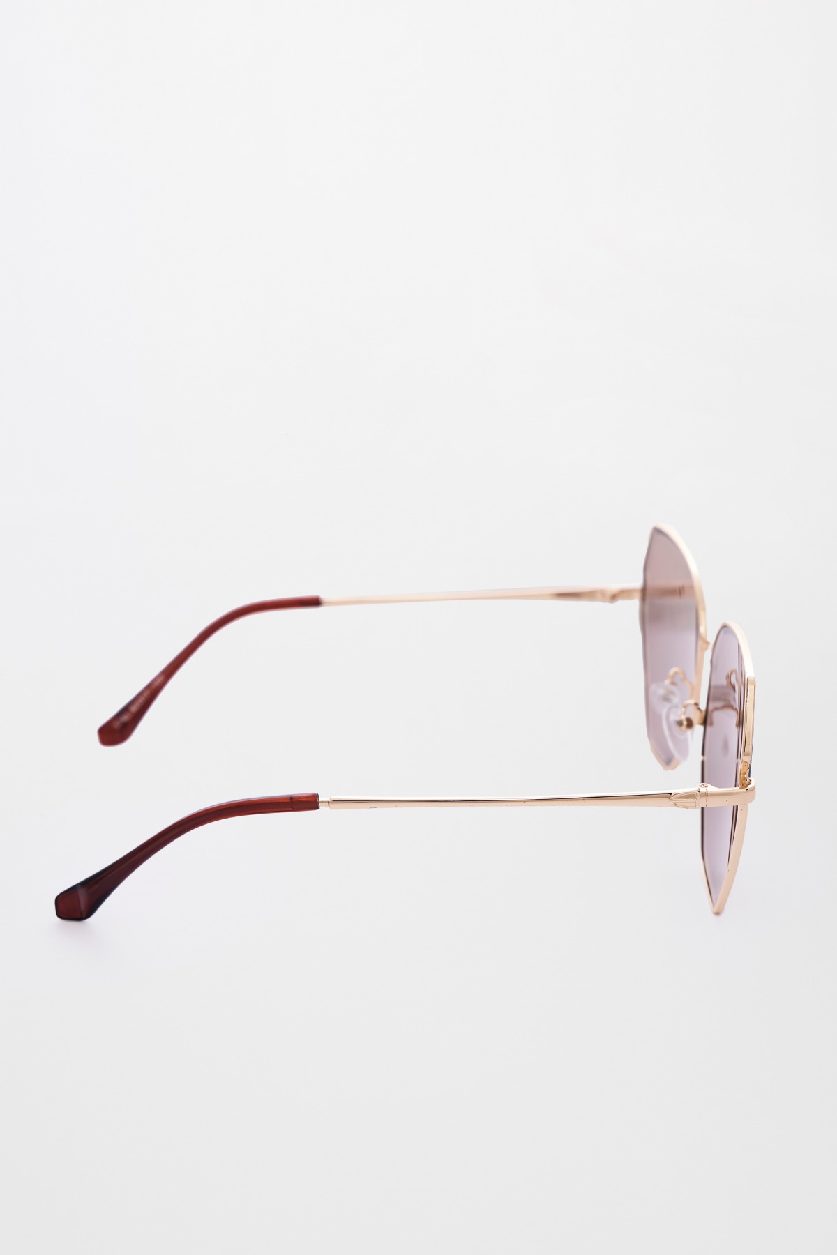 Brown Pentagon Lens Sunglasses, , image 1