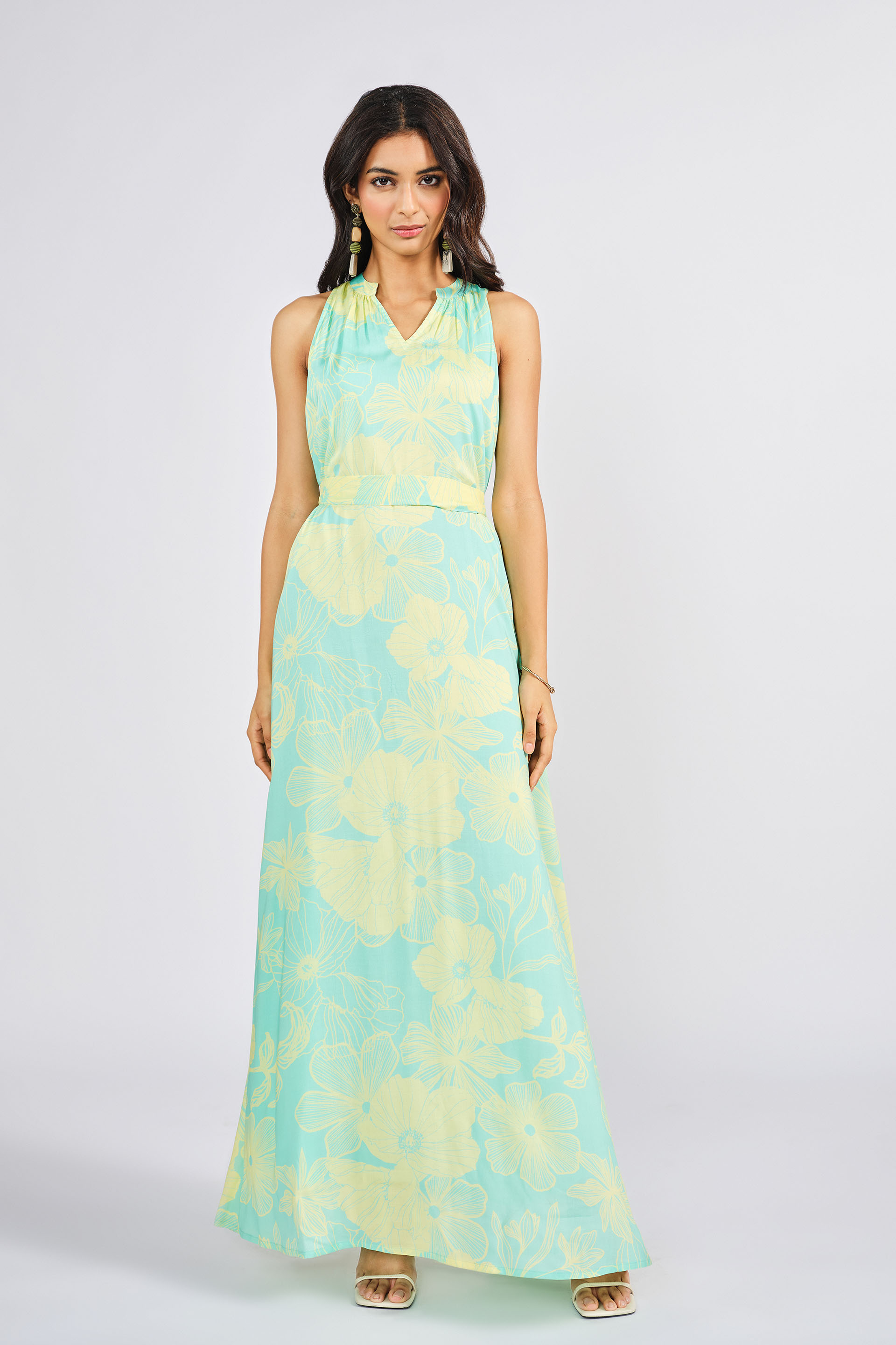 Farinosa Maxi Dress, Aqua, image 3