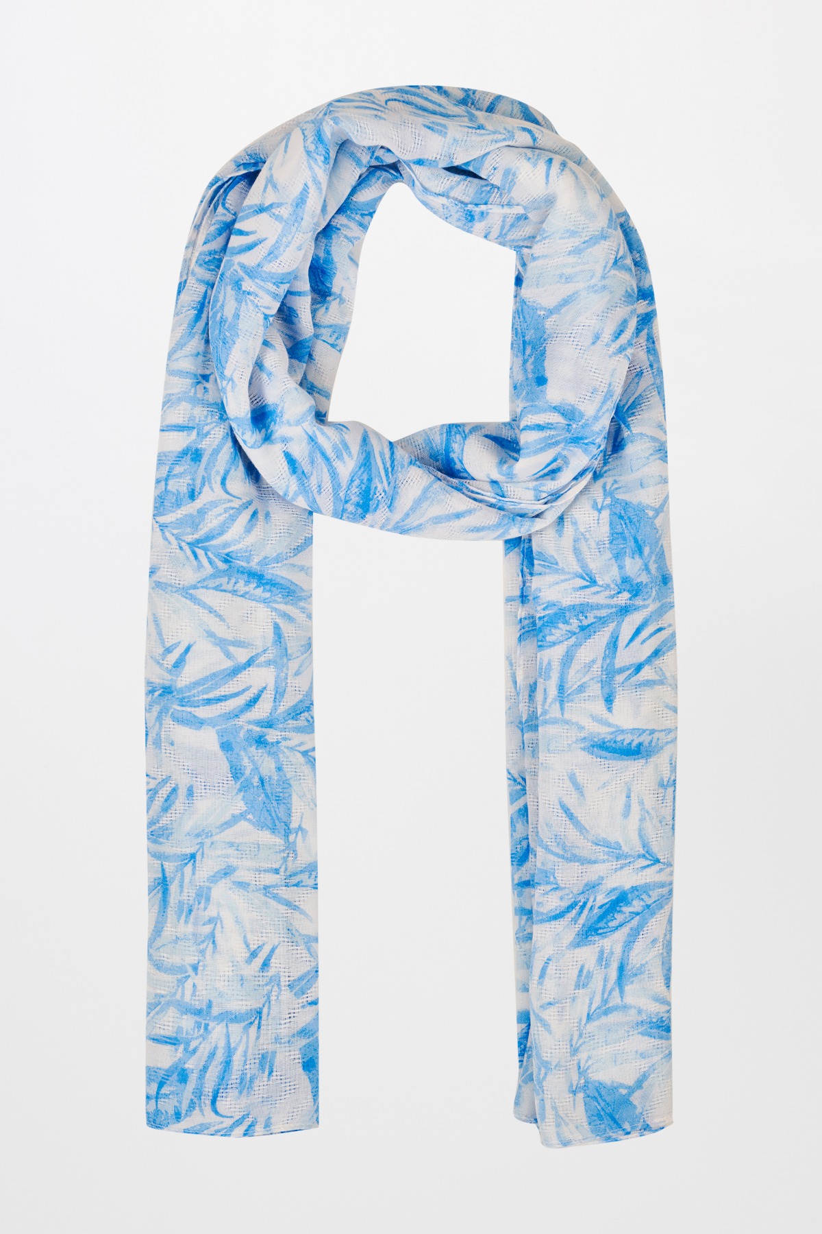 Blue Screen Print Dobby Casual Scarf, , image 1